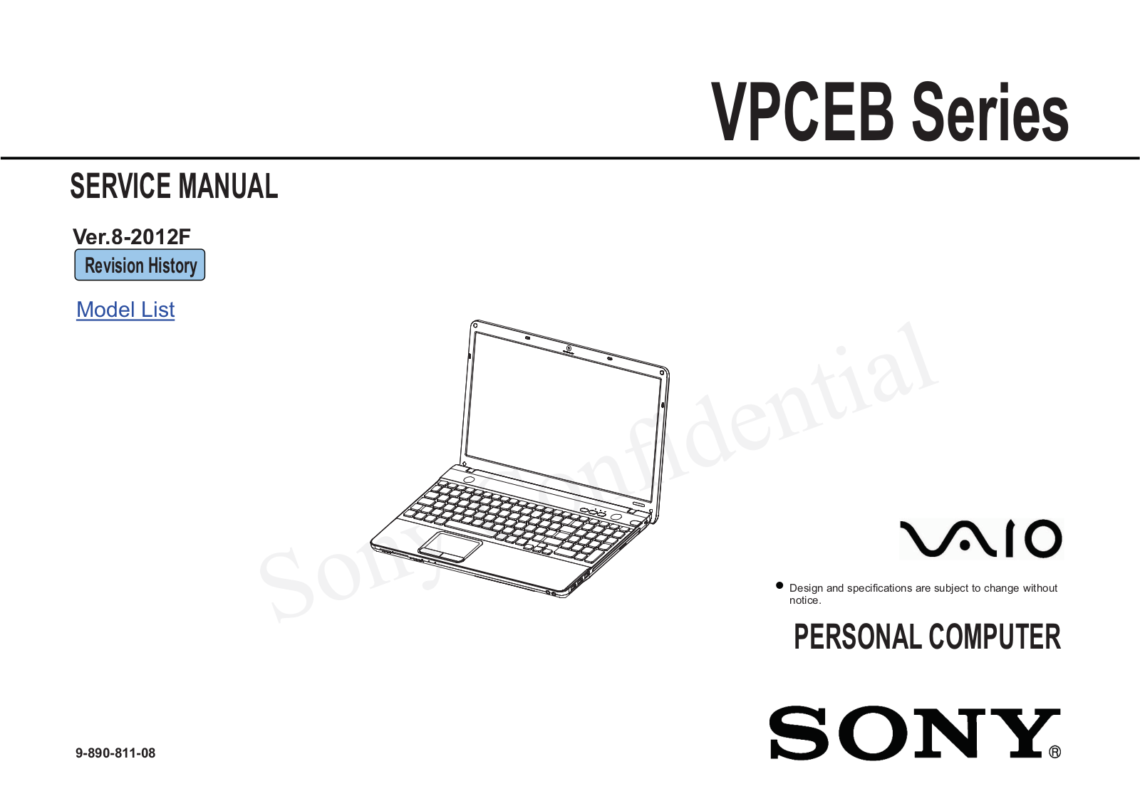 Sony Vaio VPCEB Series Service Manual