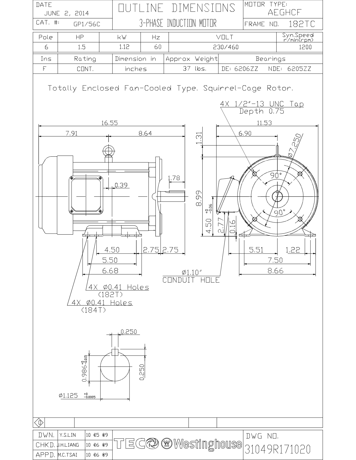 Teco GP1/56C Reference Drawing