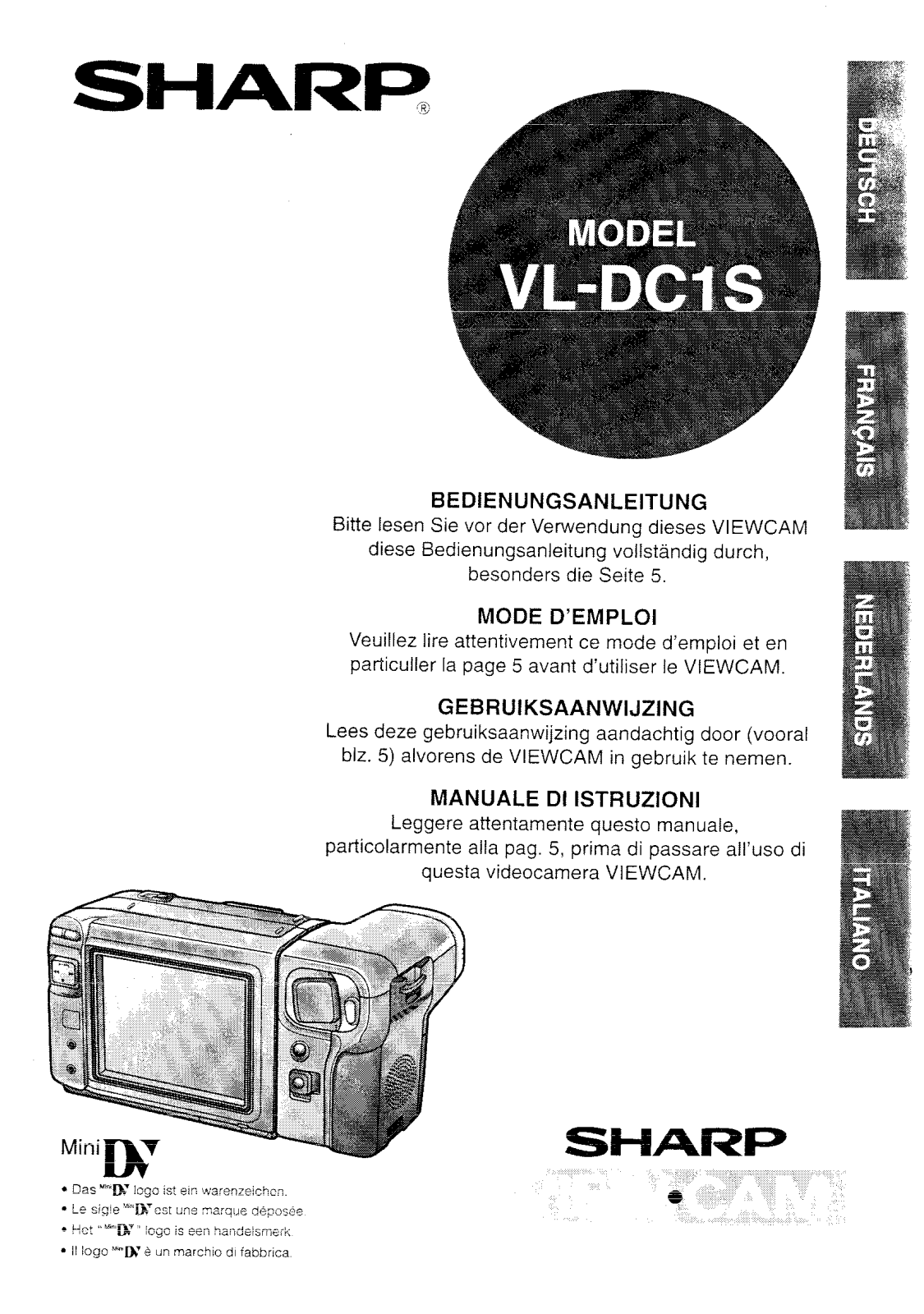 Sharp VL-DC1S User Manual