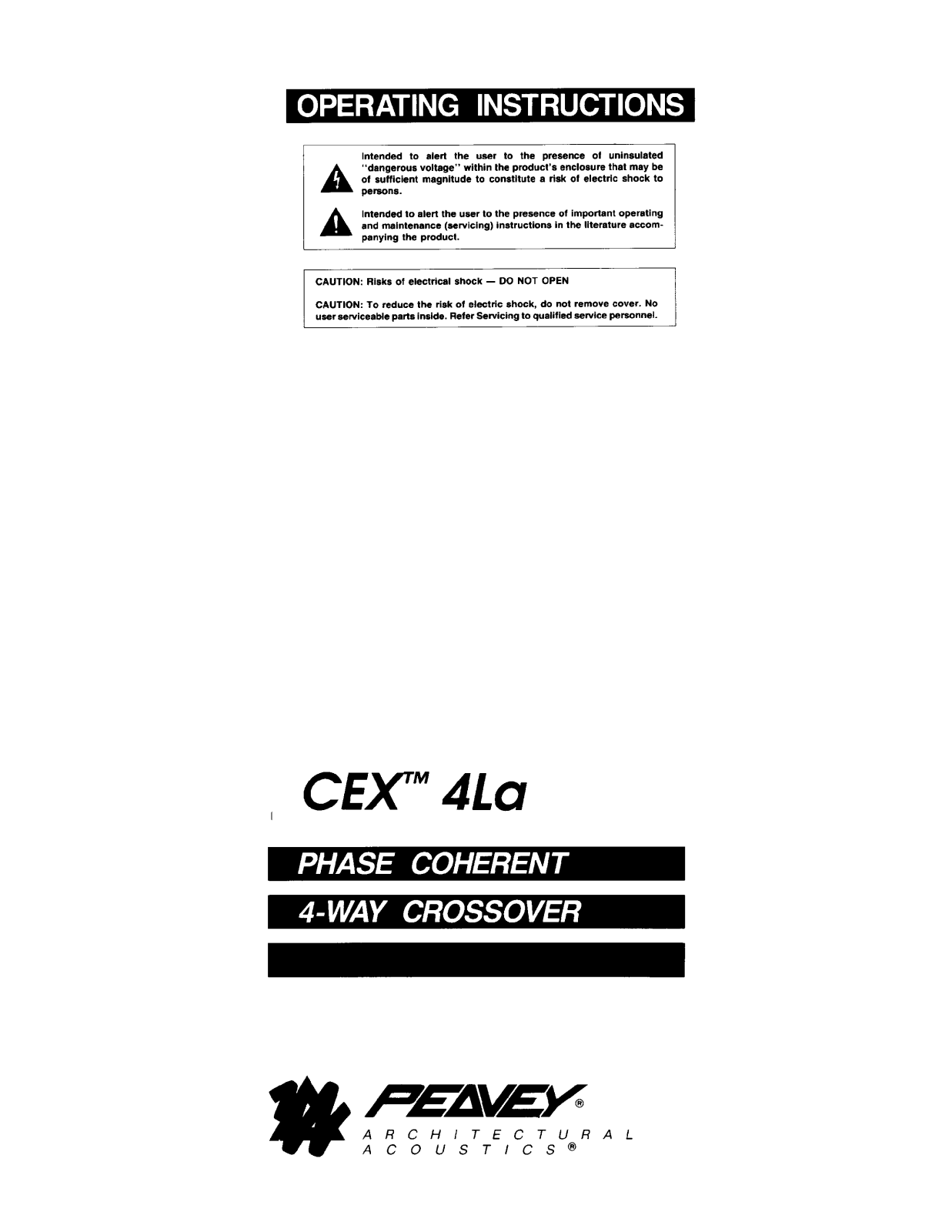 Peavey CEX-4LA Operating Manual