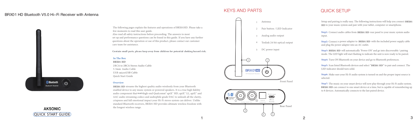 Aksonic BRX01 HD Quick Setup Guide