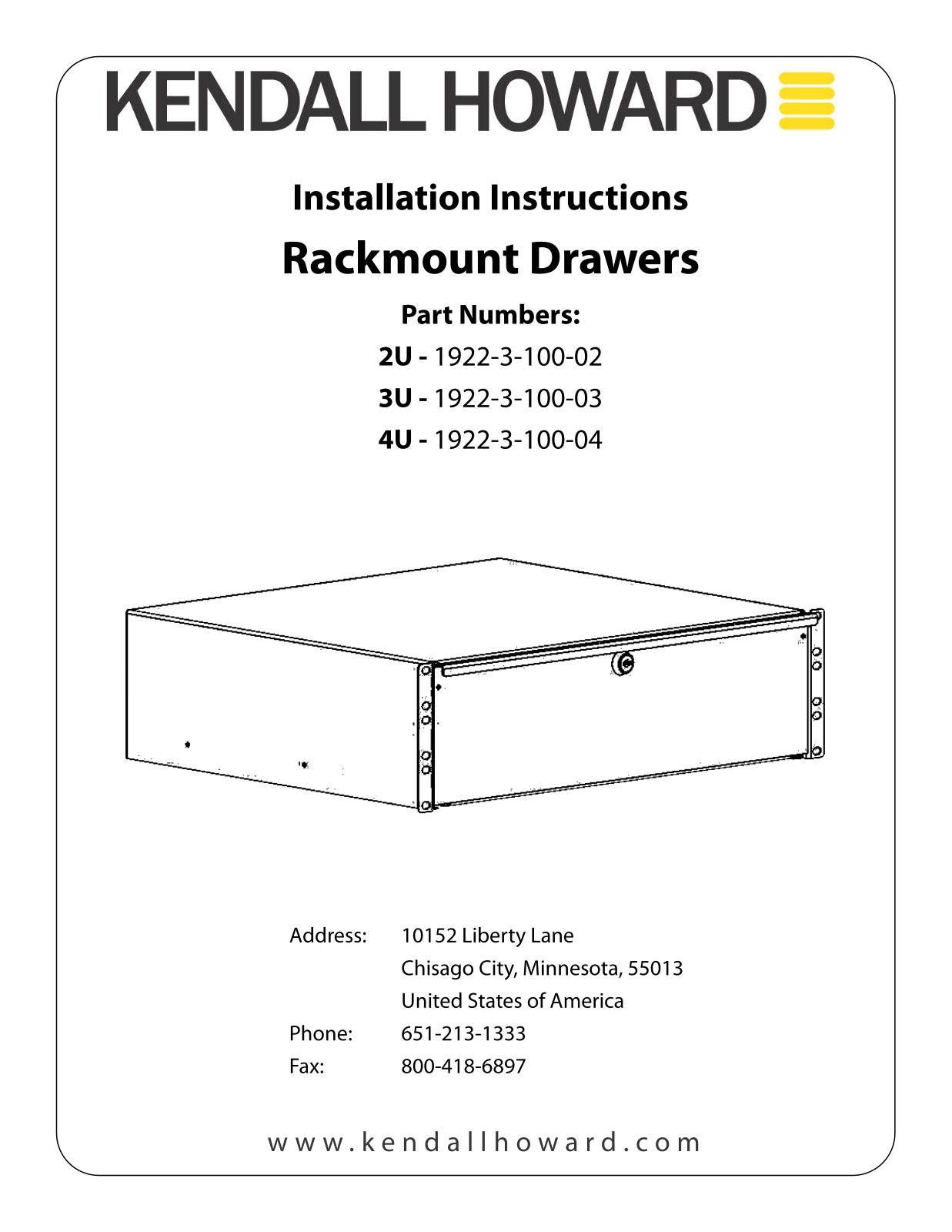 Kendall Howard 1922-3-100-0x User Manual