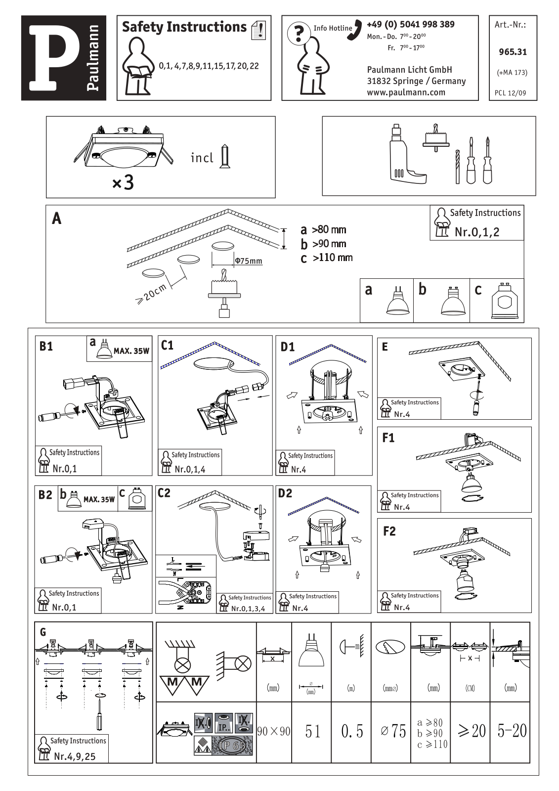 Paulmann 96531 Safety instructions - ManualMachine.com