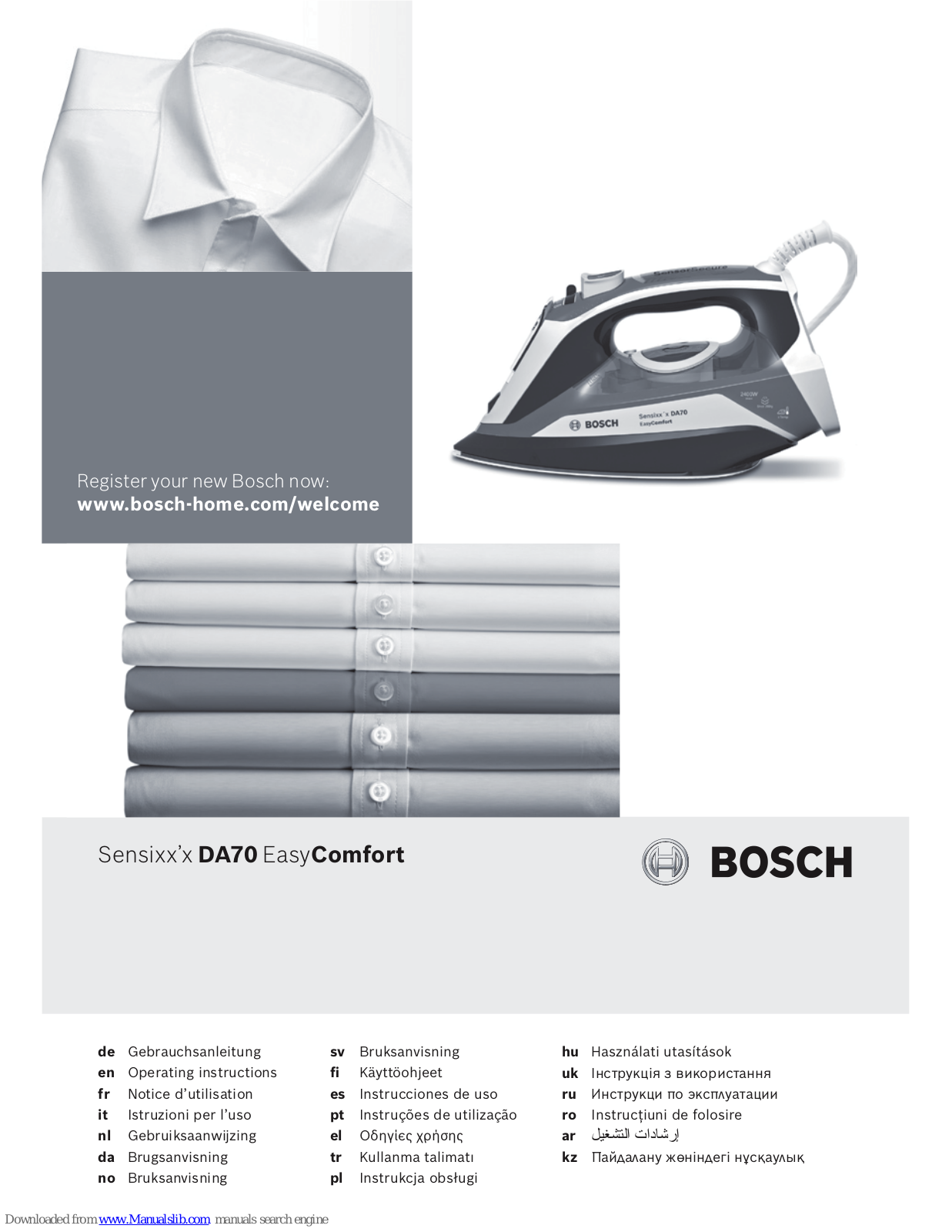 Bosch Sensixx’x DA70 EasyComfort Operating Instructions Manual