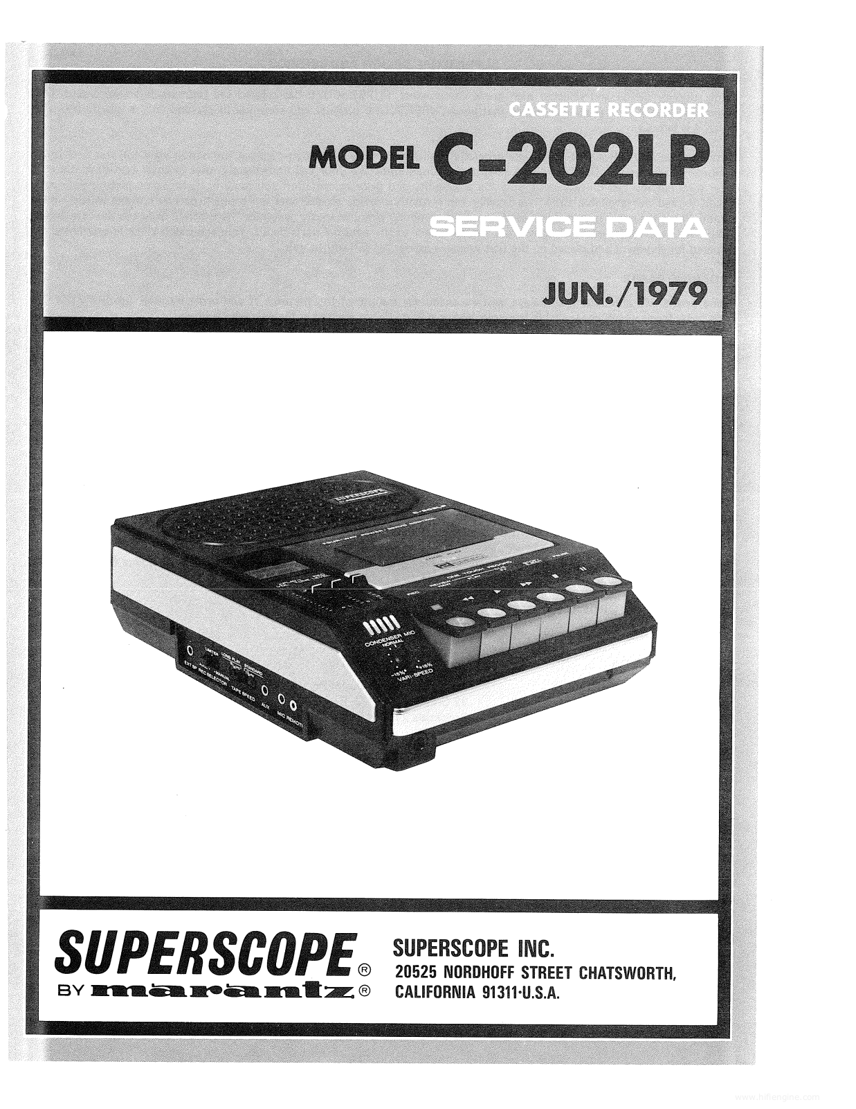 Marantz C202LP Service Manual