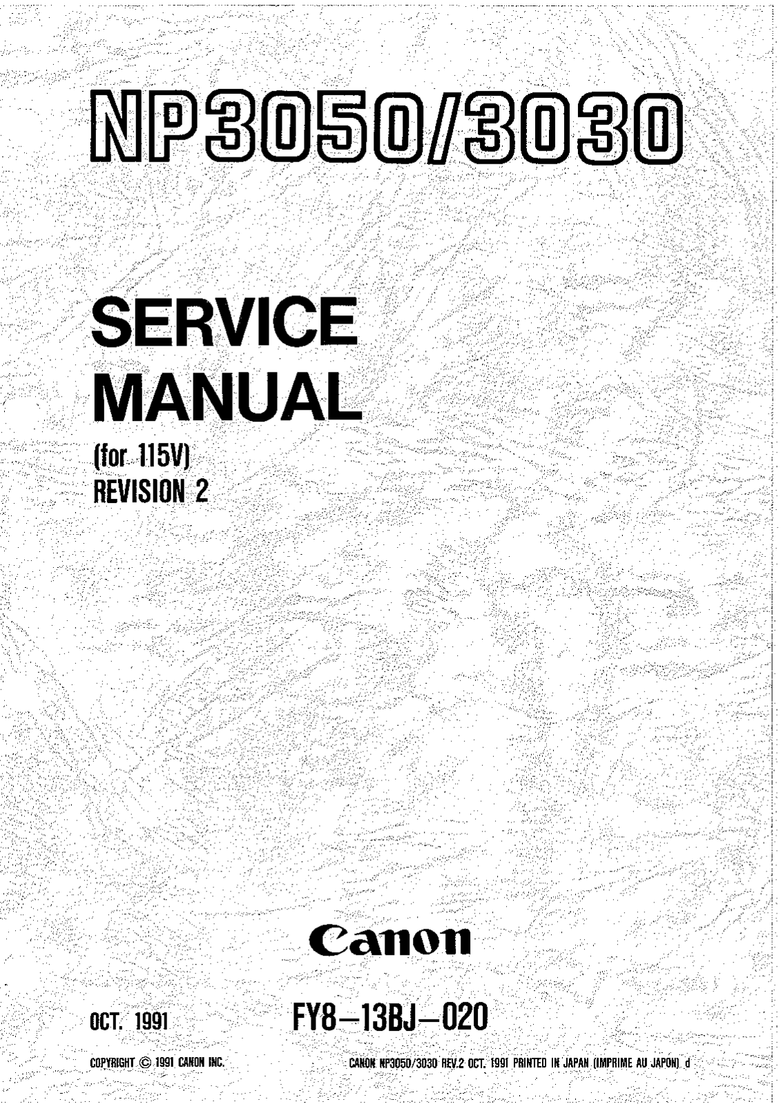 Canon NP3050, NP3030 Service Manual