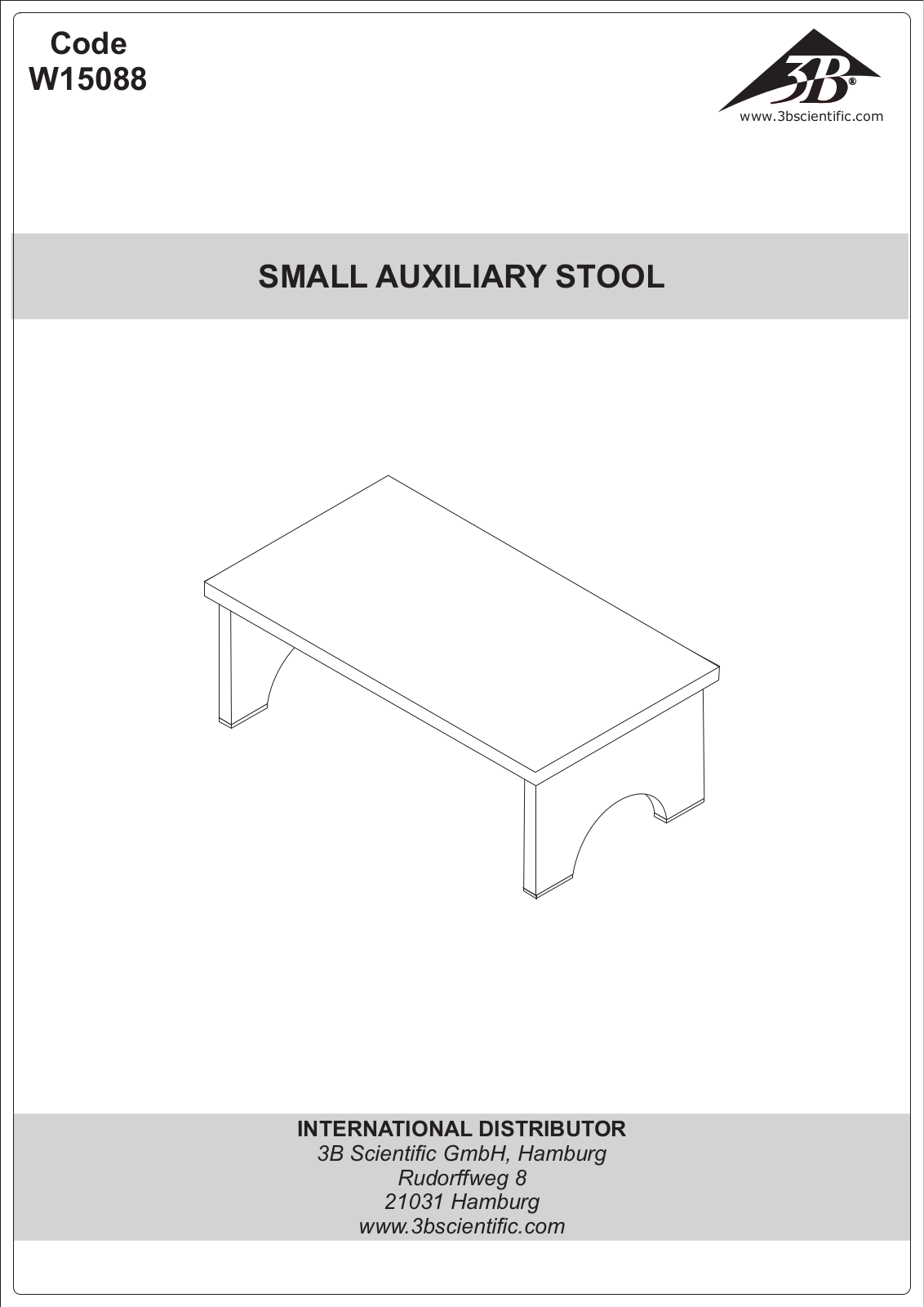 3B Scientific Auxiliary Stool For Schliephake Chair User Manual