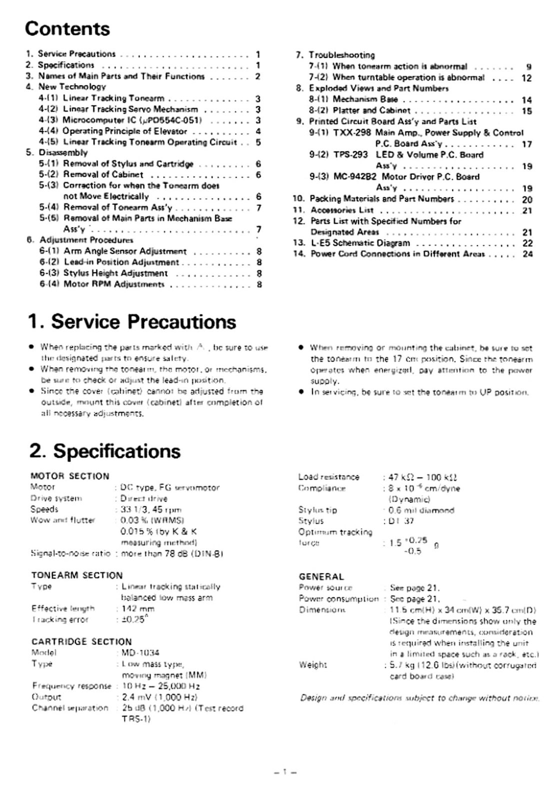 Jvc L-E5 Service Manual