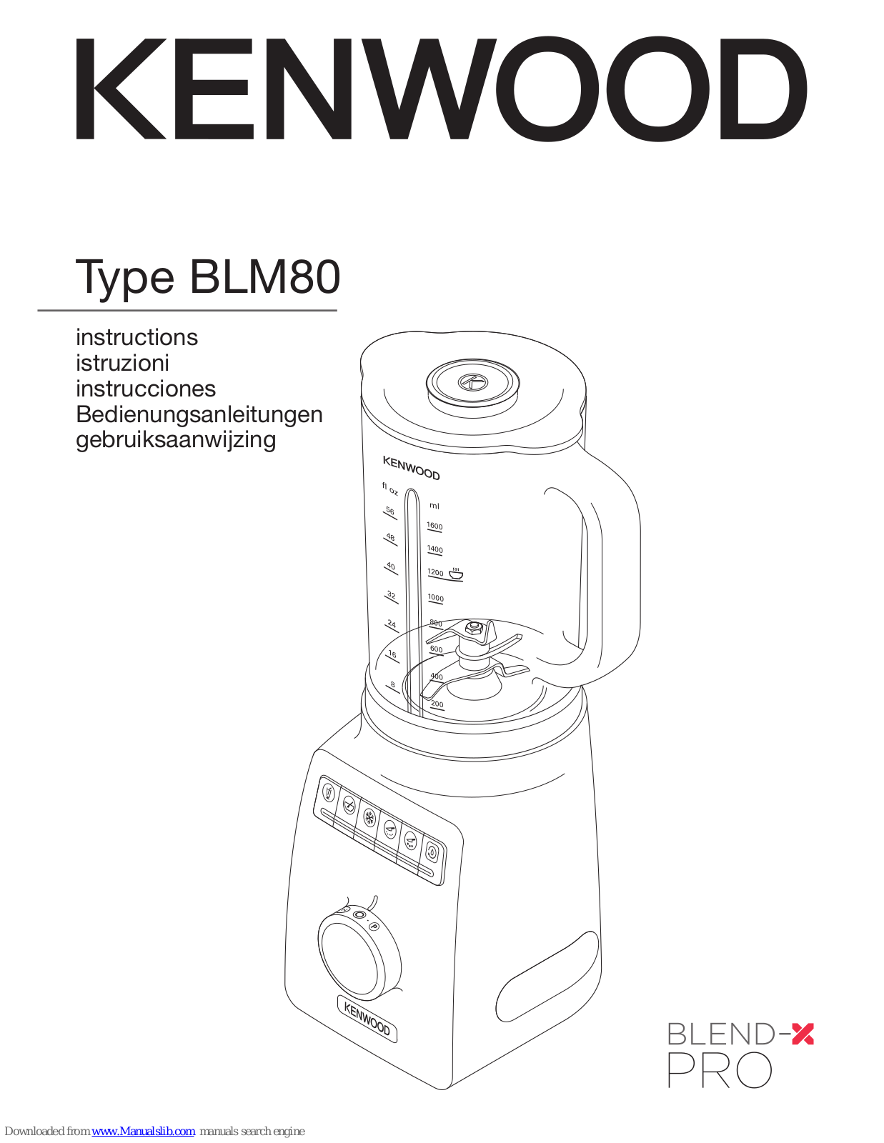 Kenwood Blend-X PRO BLM80 Instruction Manual