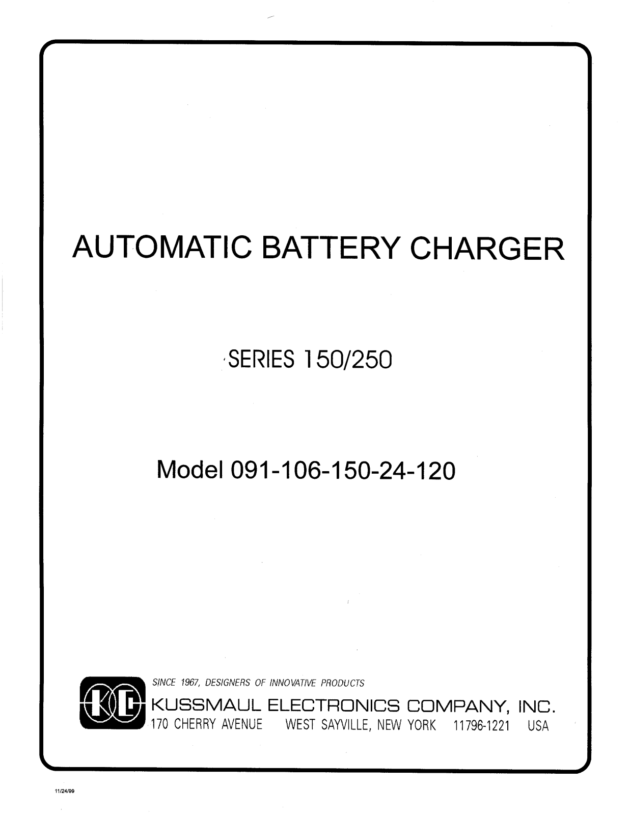 Kussmaul 091-106-150 User Manual