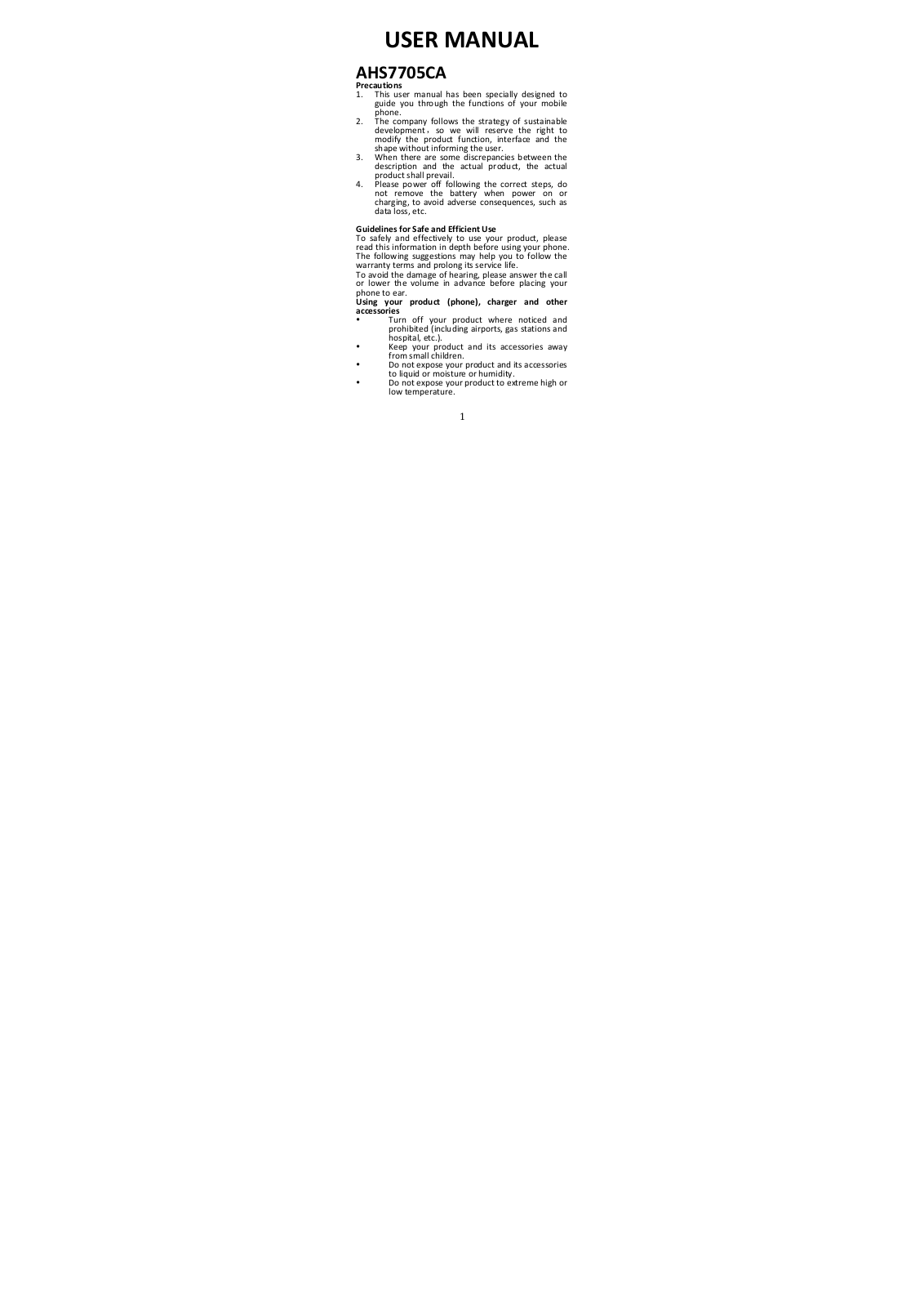 ShenZhen 7705 User Manual