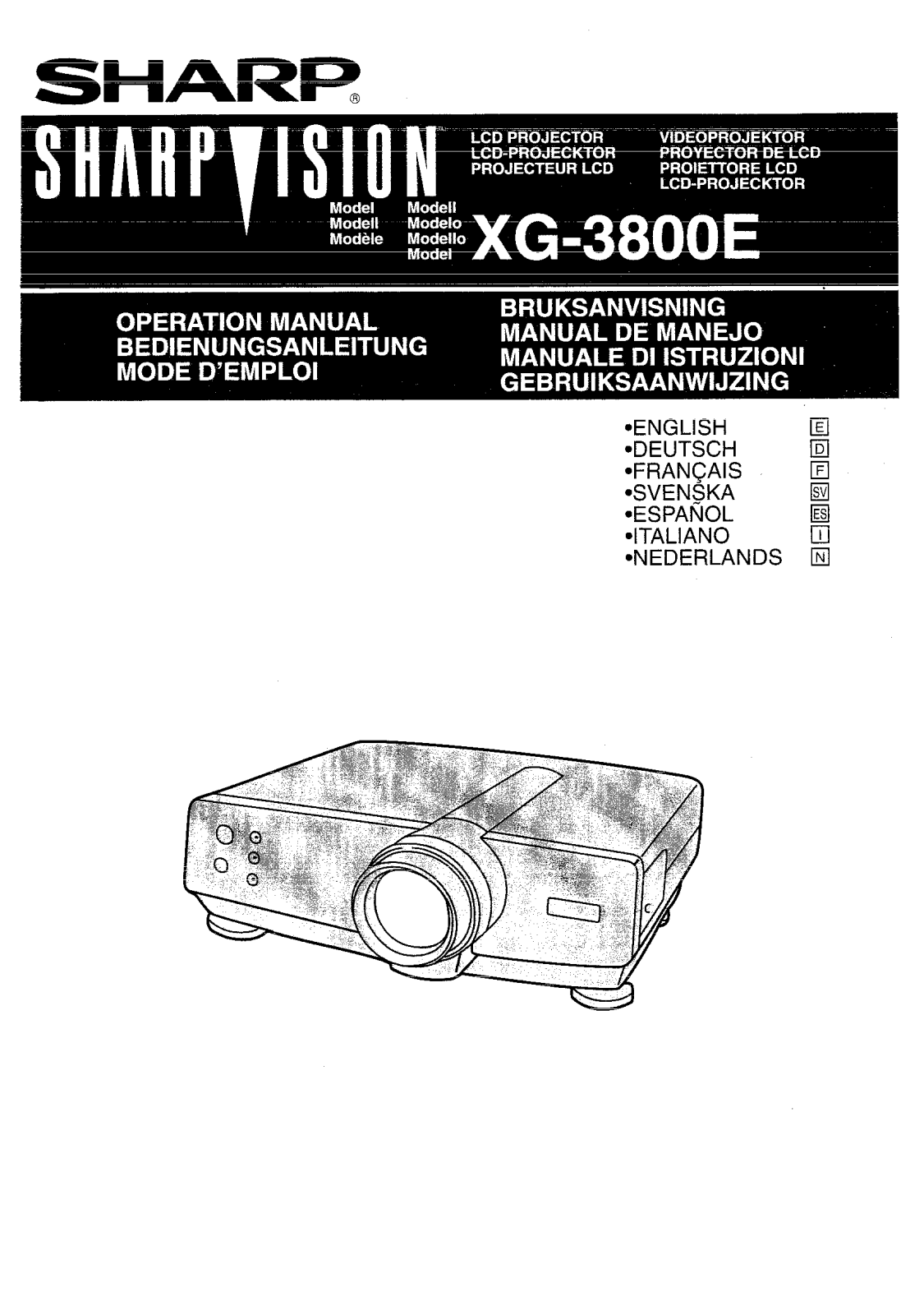 Sharp XG-3800E Operation Manual