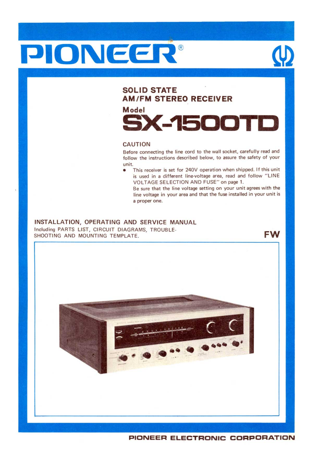 Pioneer SX-1050-TD Owners manual