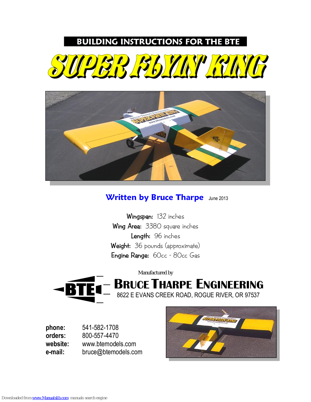 BTE SUPER FLYIN' KING Building Instructions - ManualMachine.com