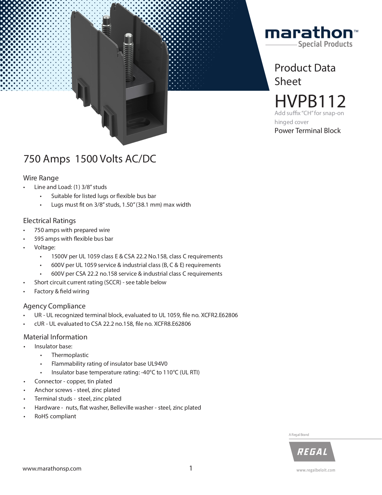 Marathon Special Products HVPB112 Data Sheet