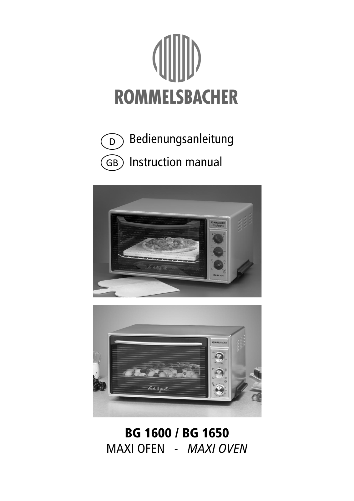 Rommelsbacher BG 1600, BG 1650 User guide