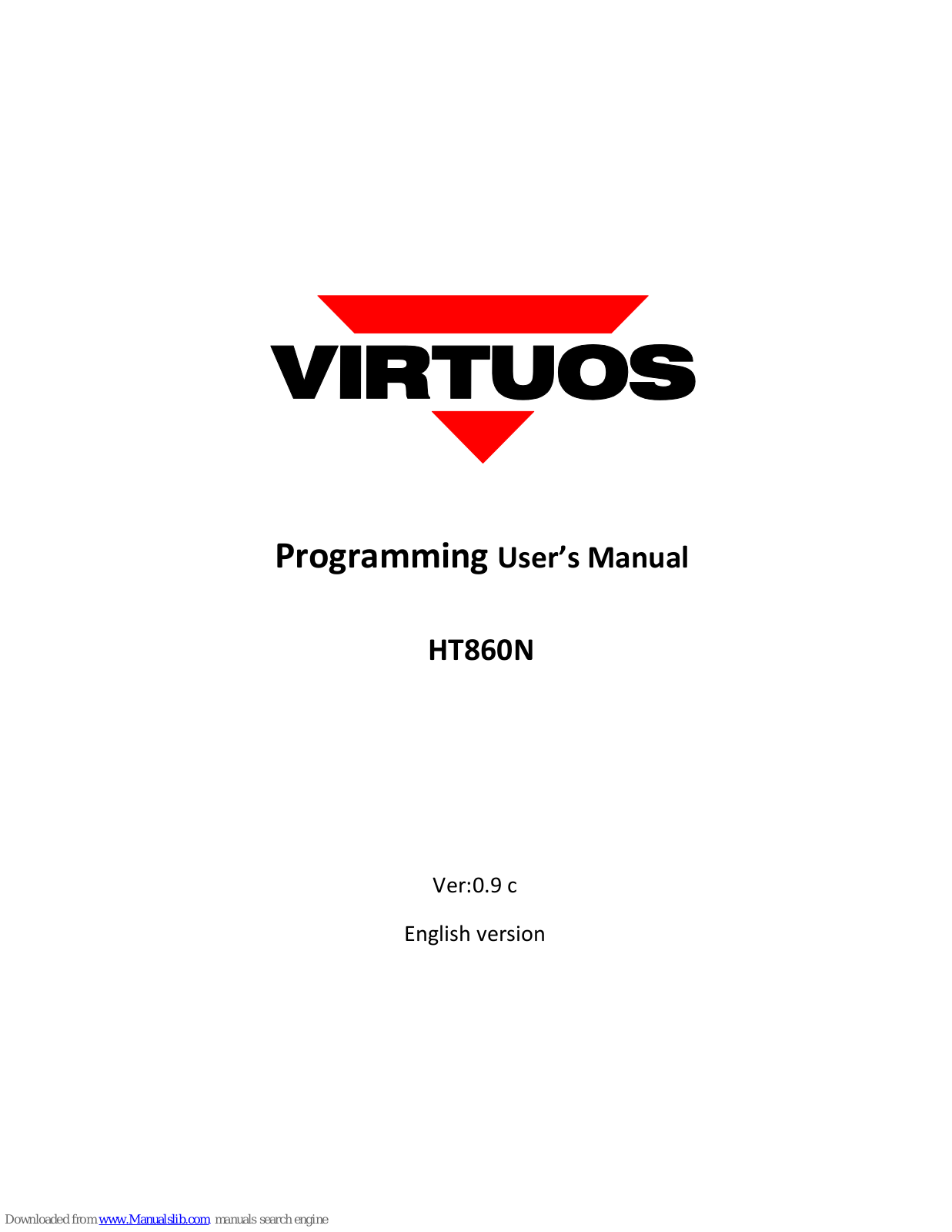 Virtuos HT860N Programming User's Manual - ManualMachine.com