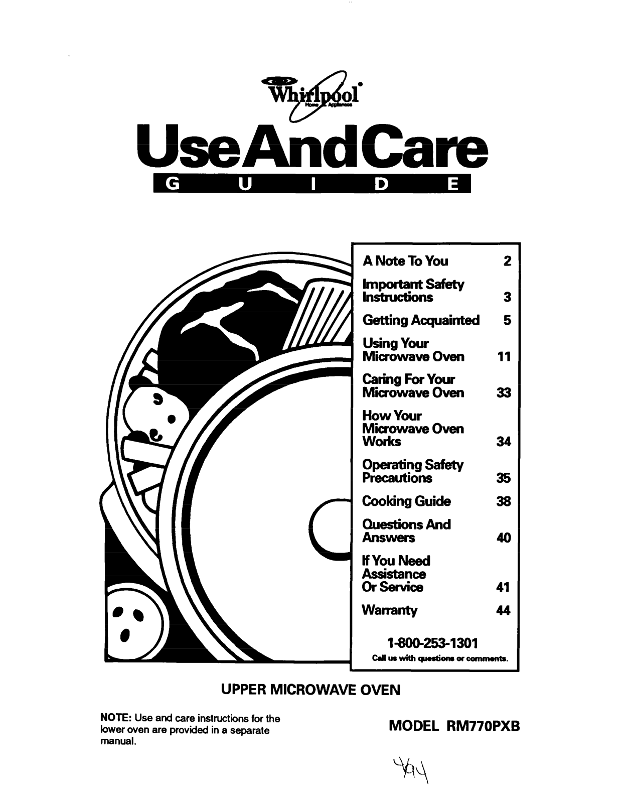 Whirlpool RM770PXB Owner's Manual