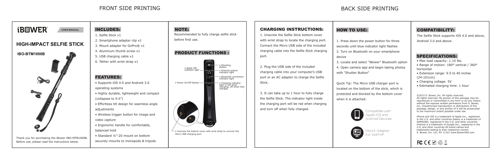 iBower IBO-BTM1000B User manual