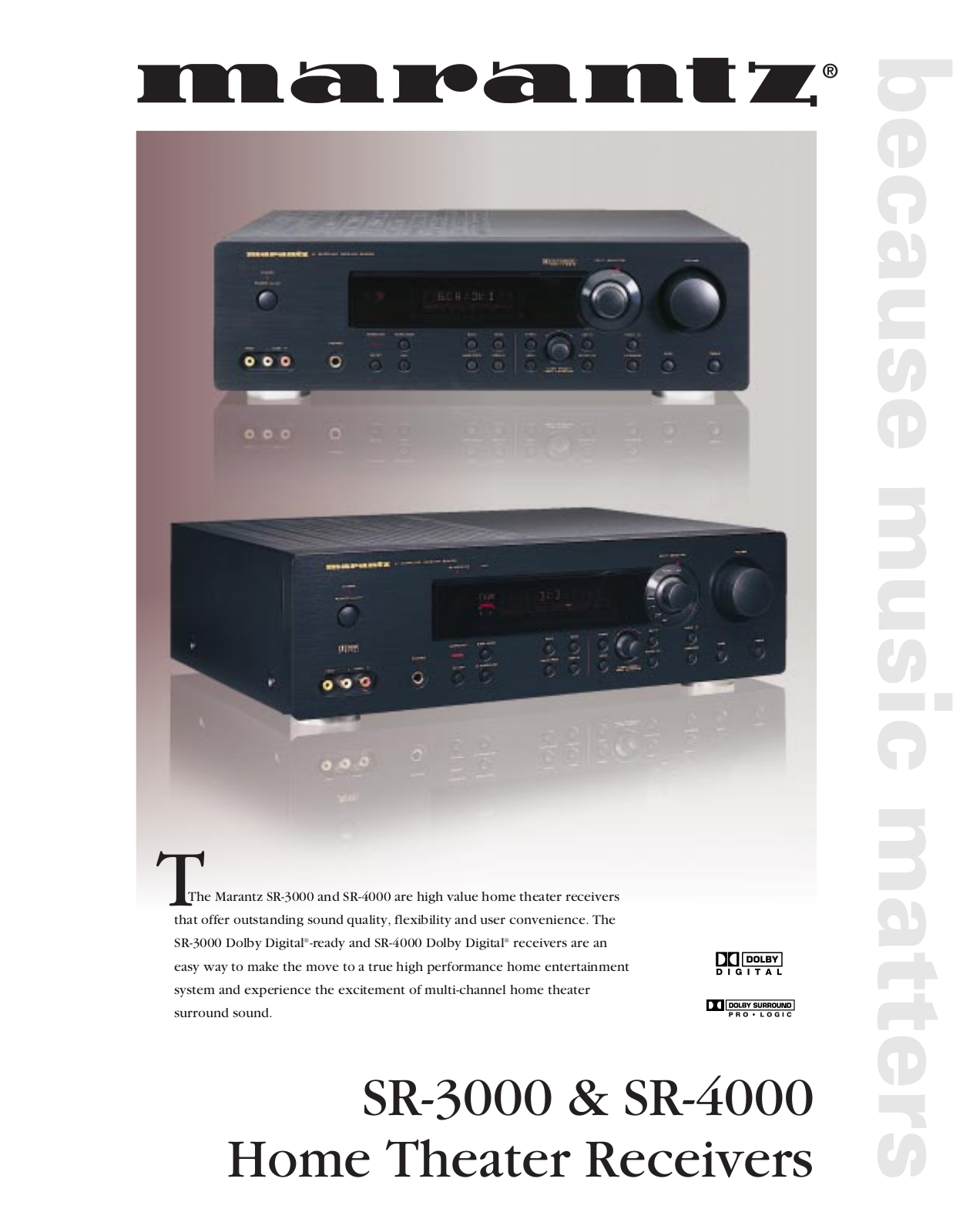 Marantz SR4000, SR-3000 User Manual