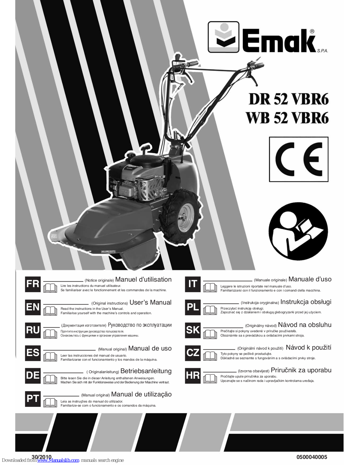 EMAK DR 52 VBR6, WB 52 VBR6 User Manual