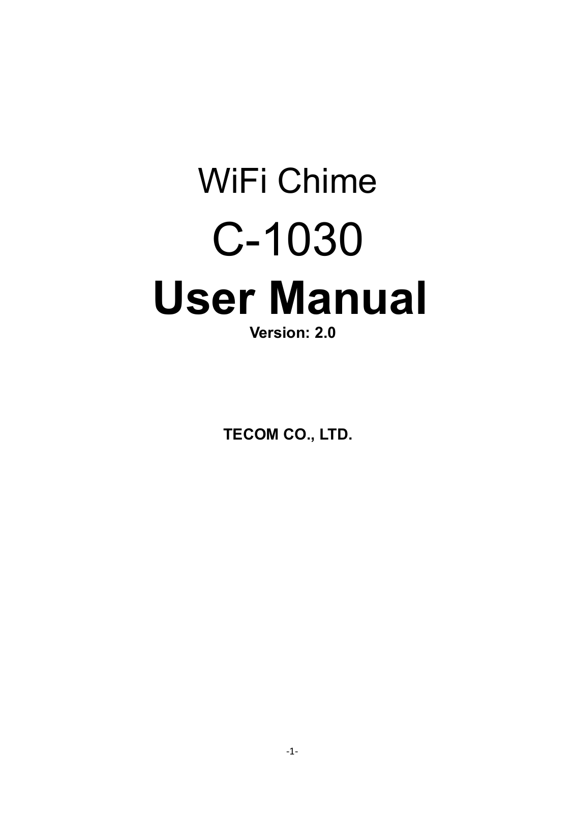 Tecom Co C1030 User Manual