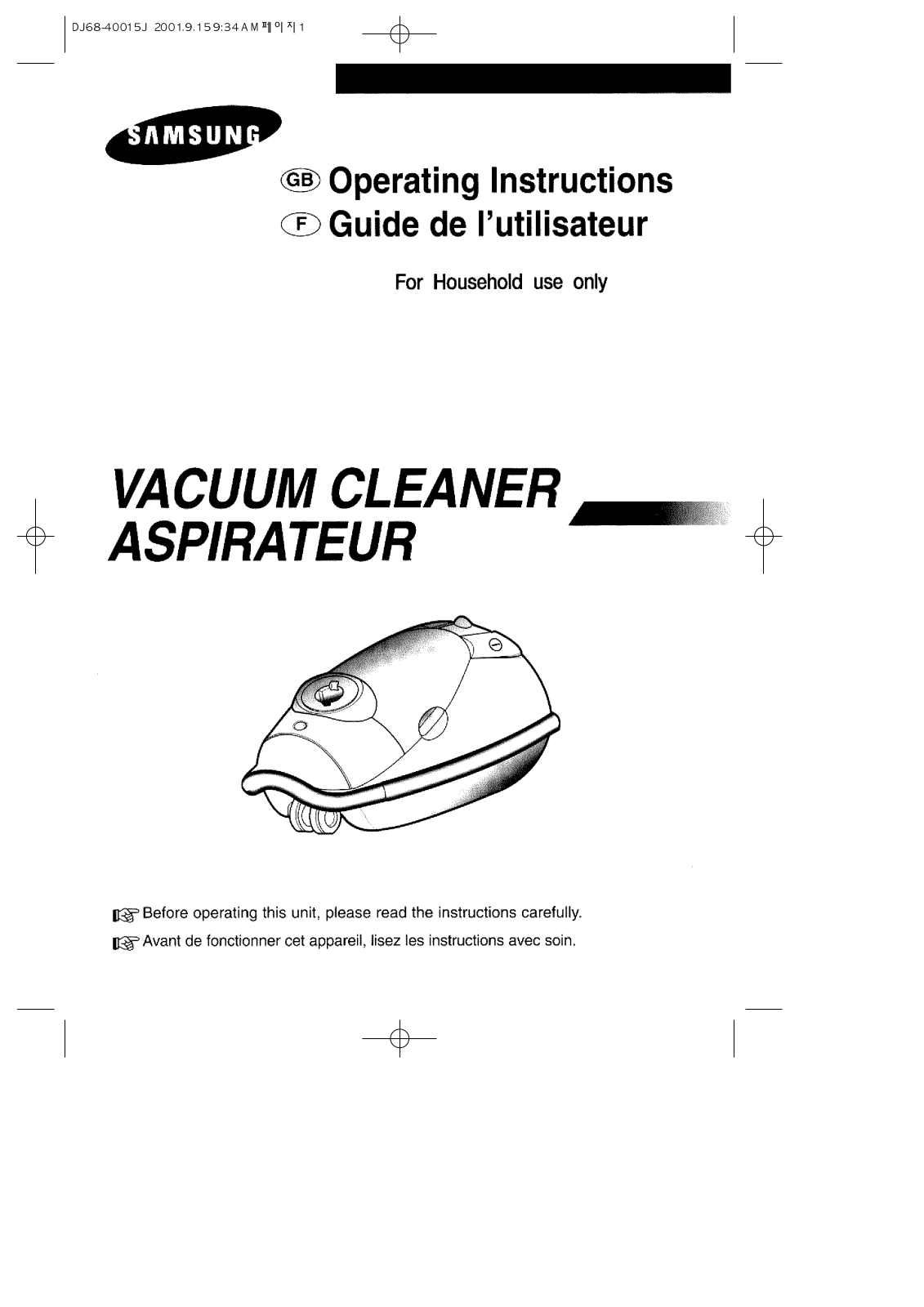 Samsung VAC9033GP, VAC9013YV, VAC9023GP, VAC9013YP, VAC9013SE User Manual