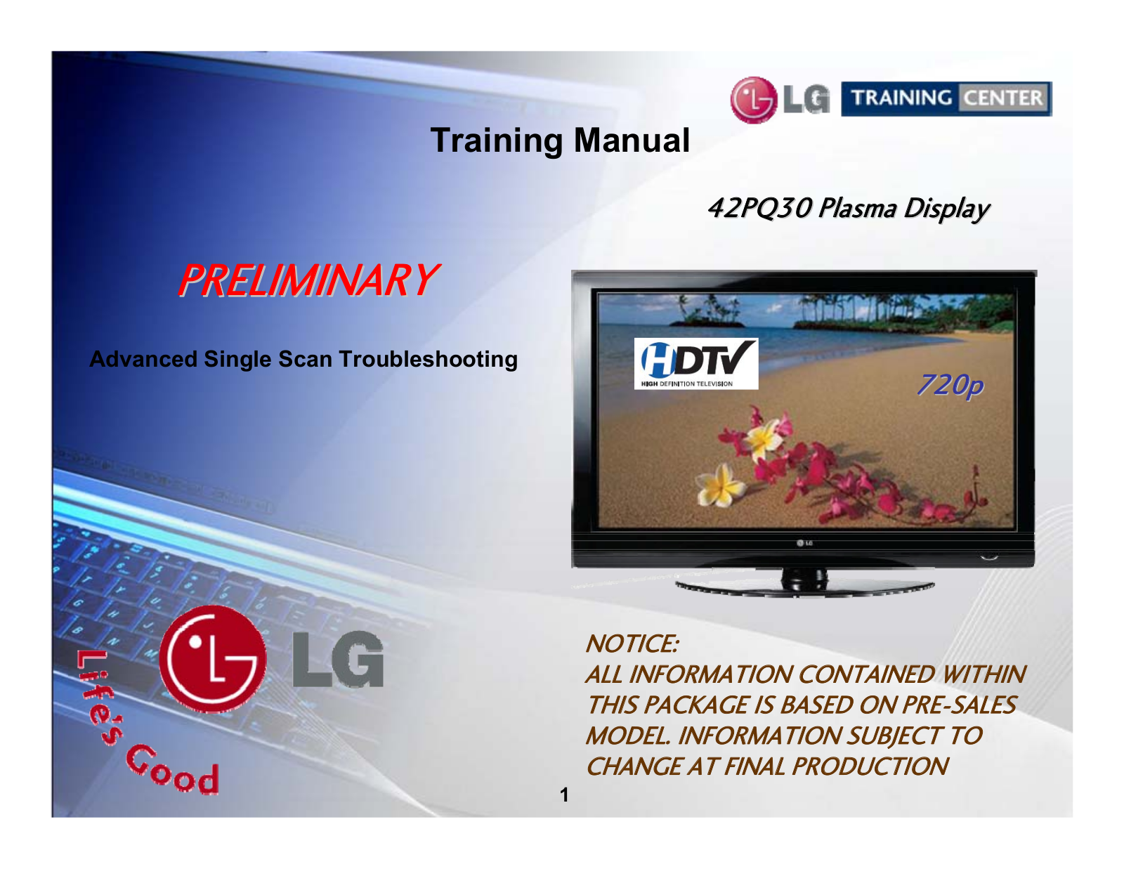 LG 42PQ30 Service Manual