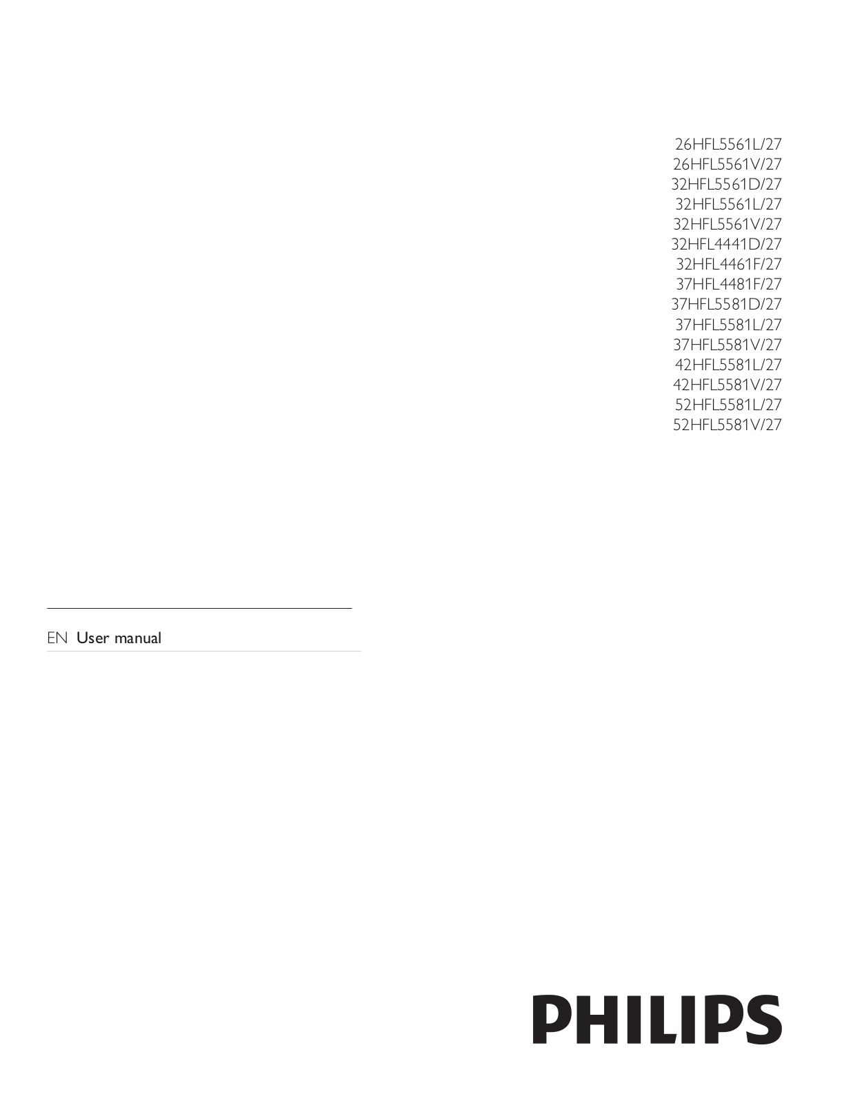 Philips 32HFL4461F-27, 32HFL5561V-27, 26HFL5561V-27, 26HFL5561L-27, 32HFL4441D-27 User Manual 2