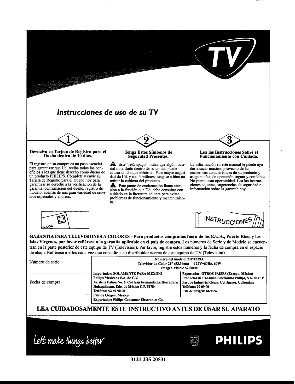 PHILIPS 21PT639A User Manual