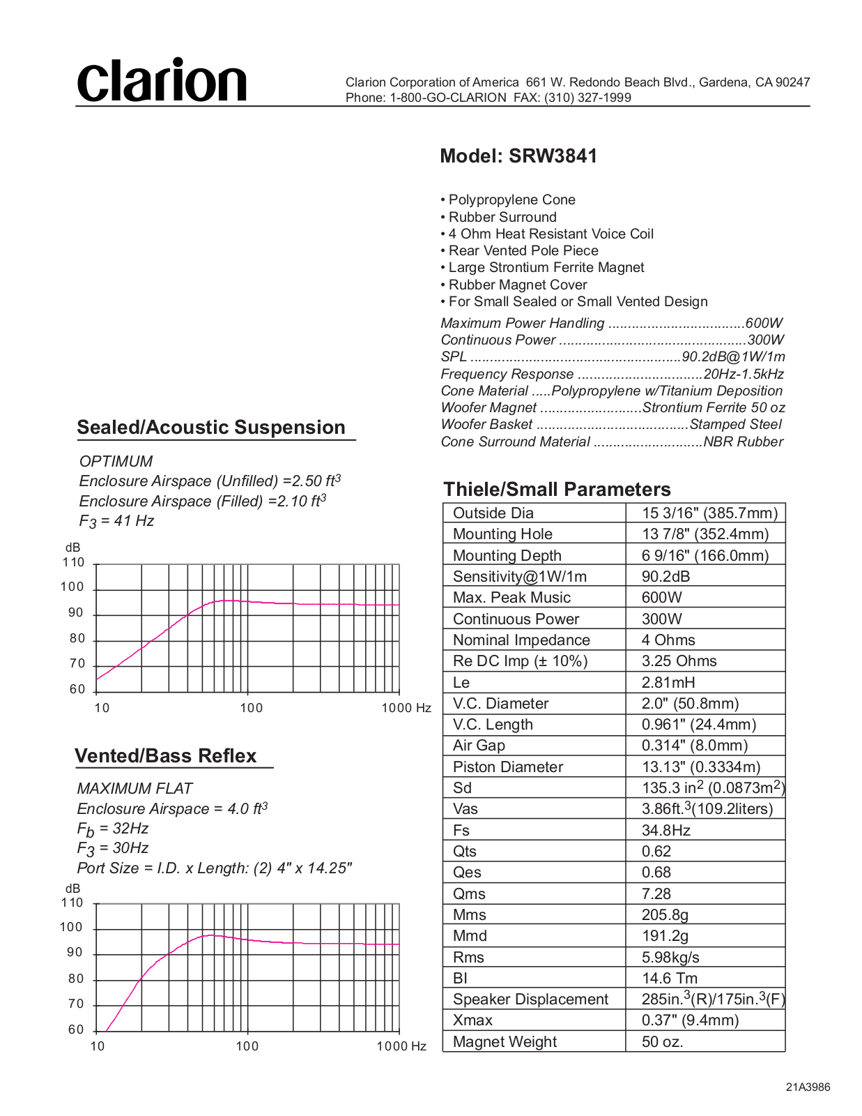 Clarion SRW3841 User Manual