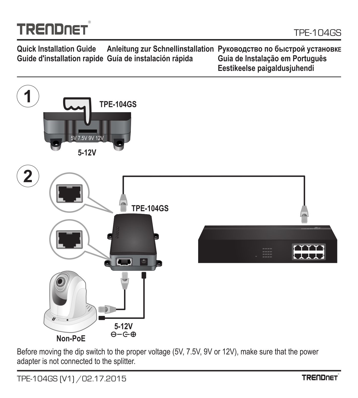 Trendnet TPE-104GS Quick Installation Guide