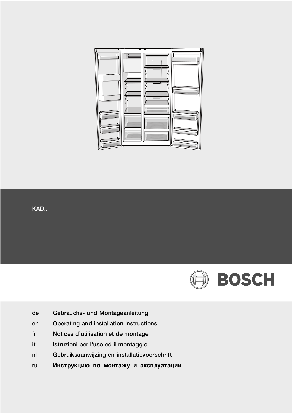 Bosch KAD 62V70, KAD 62V75 User Manual