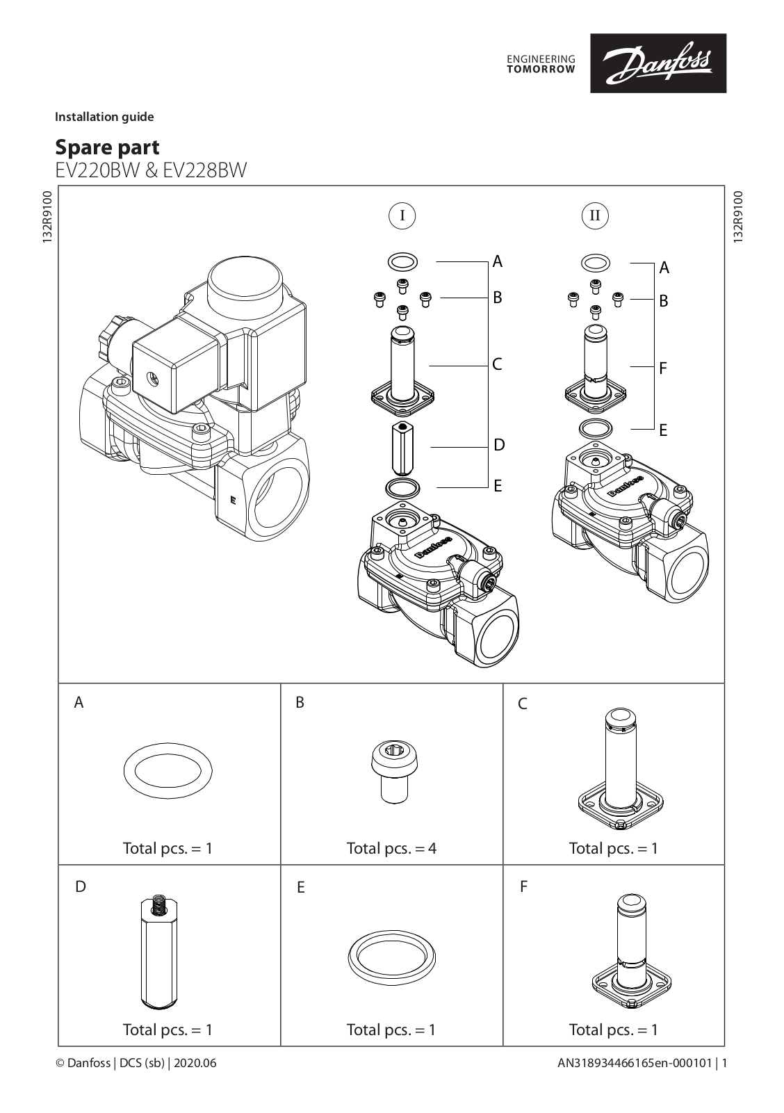 Danfoss EV220BW, EV228BW Installation guide