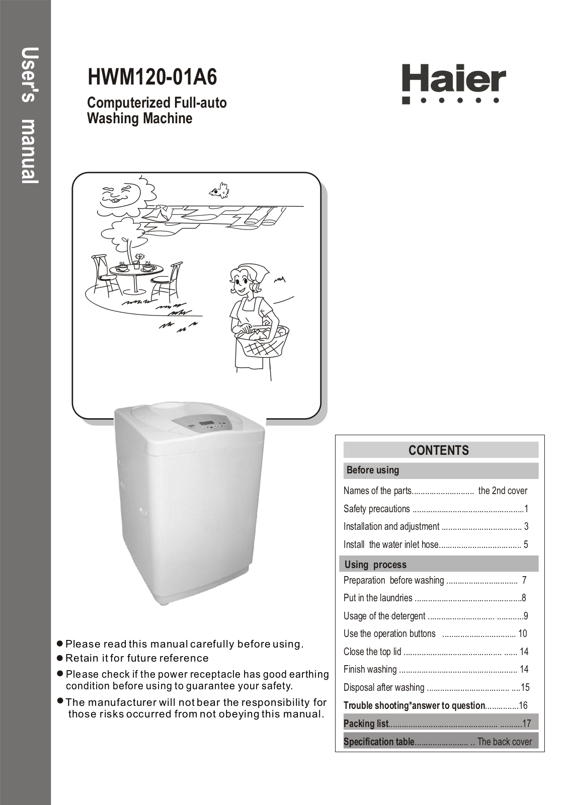 Haier HWM120-01A6 User Manual