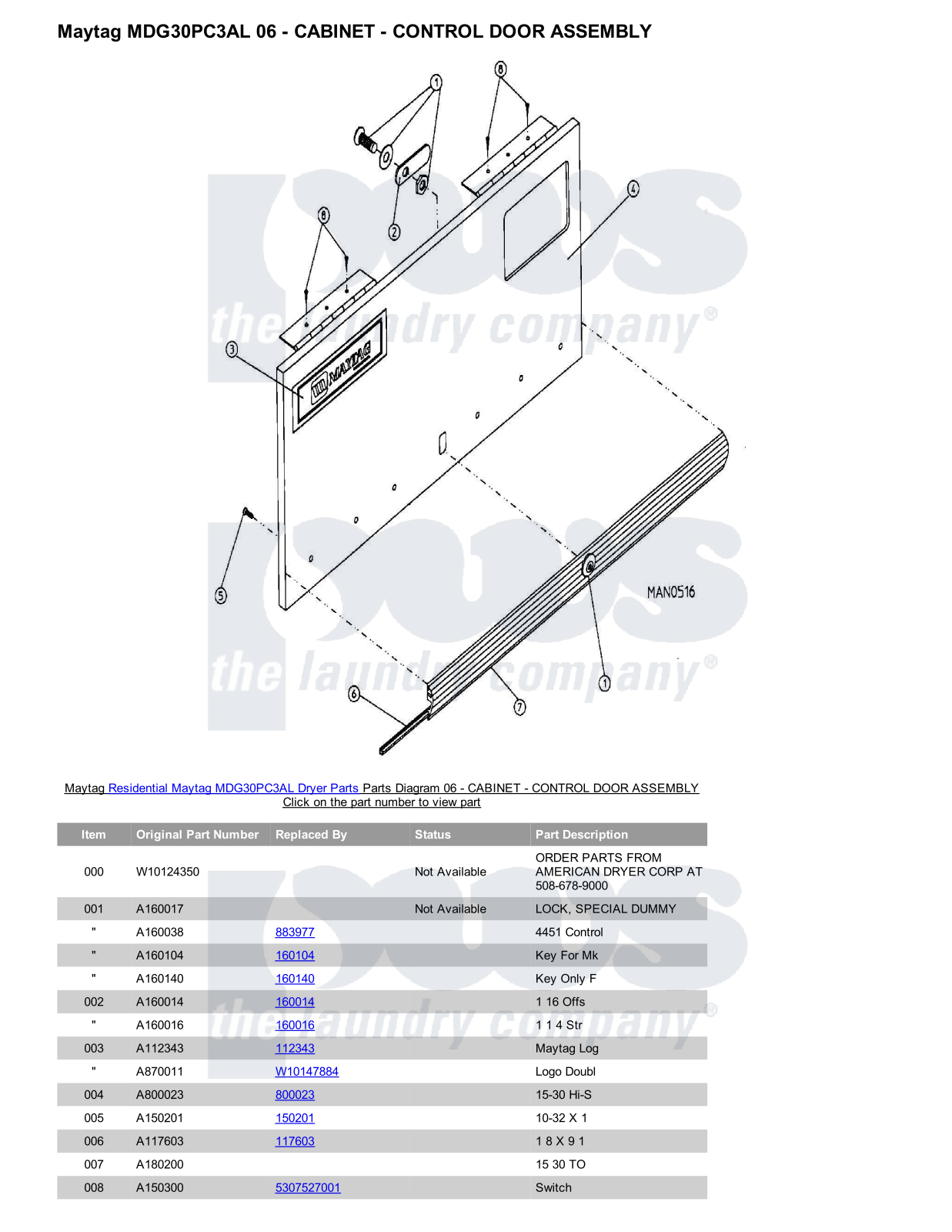 Maytag MDG30PC3AL Parts Diagram