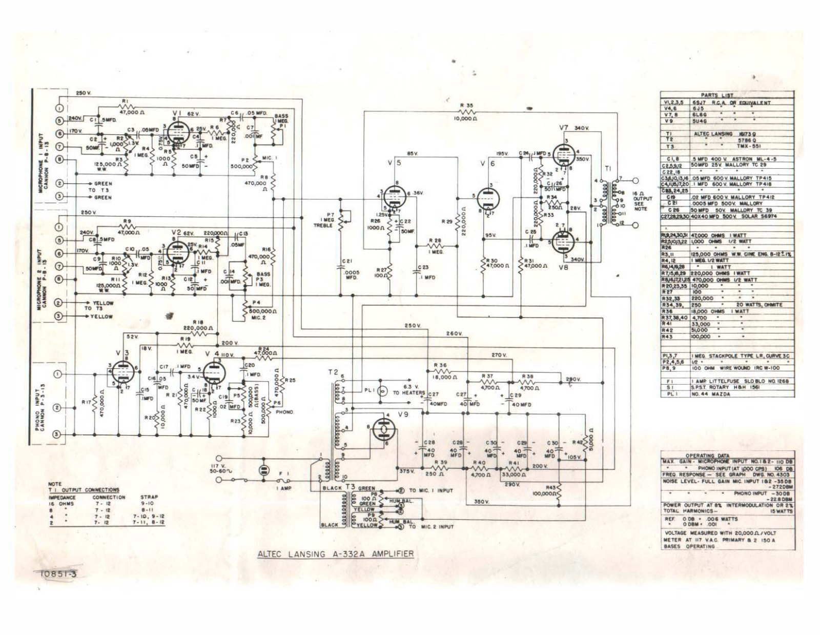 Altec Lansing A332A Schematic