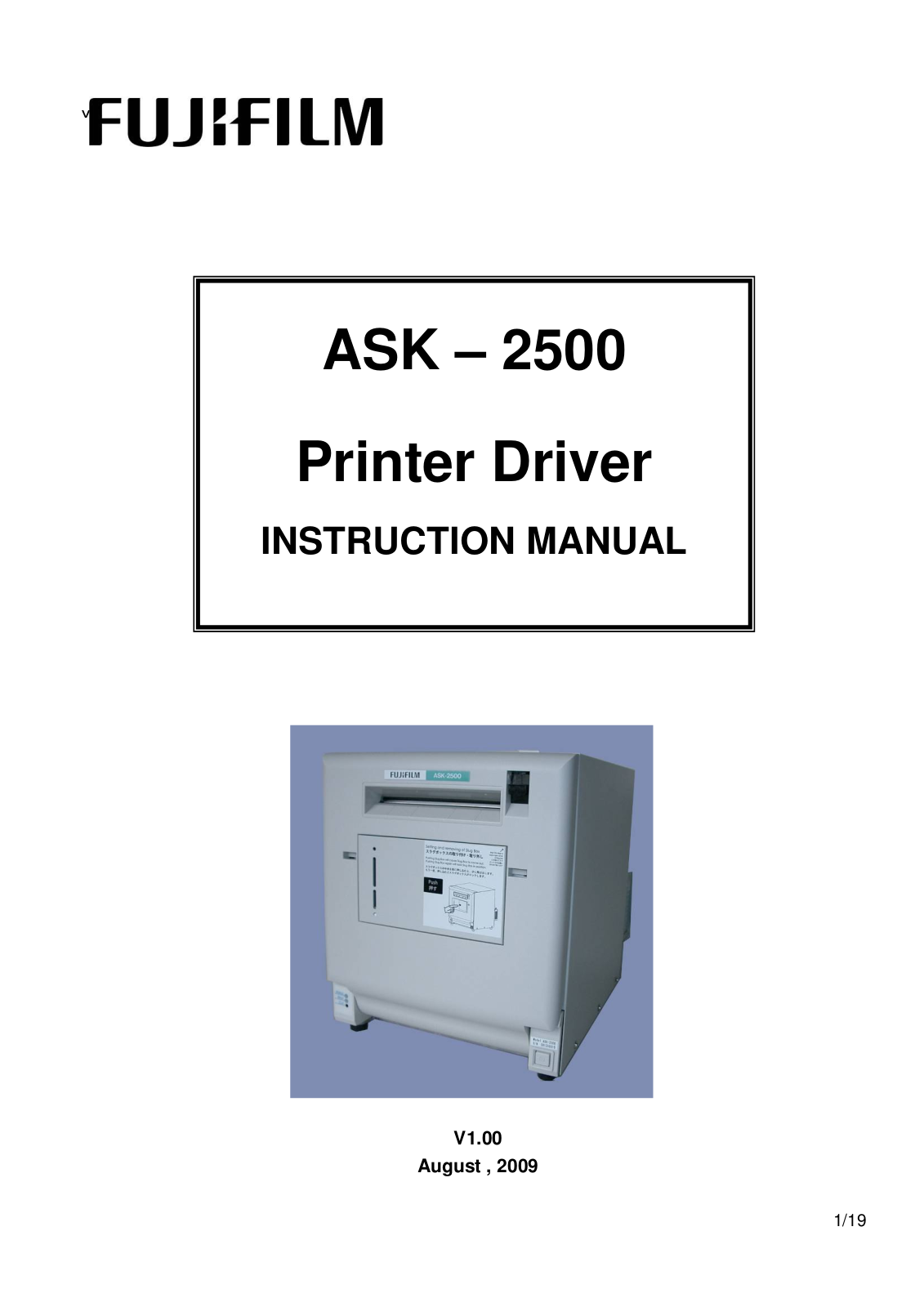 Fujifilm ASK-2500 User Manual