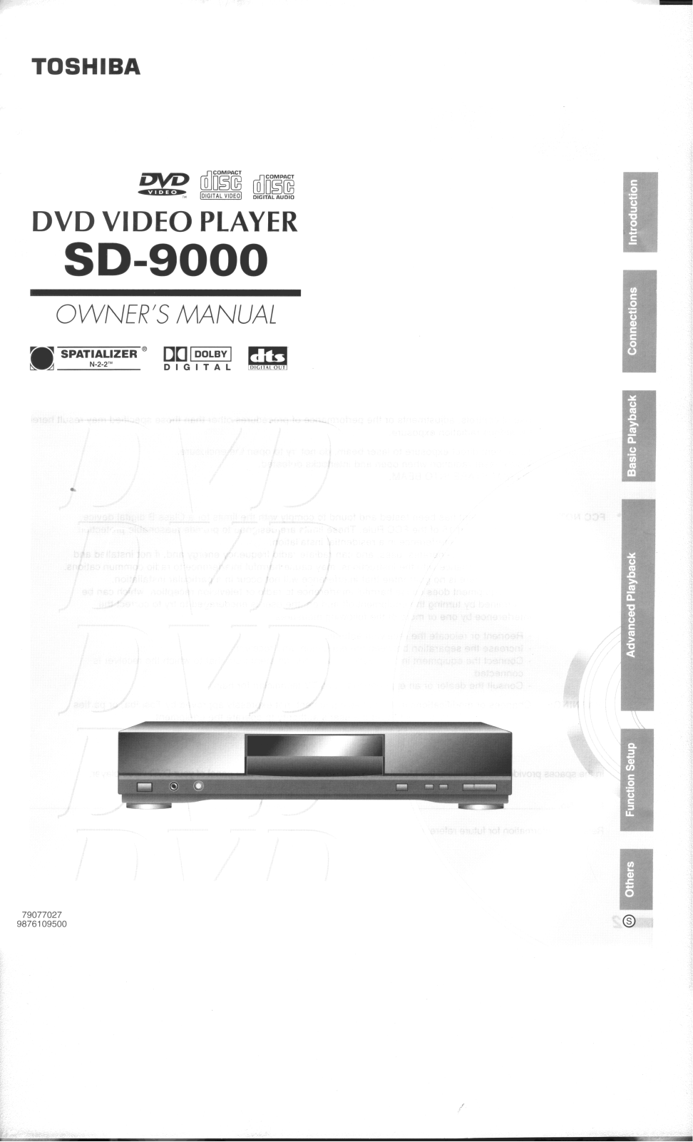 Toshiba SD-9000 Owners manual