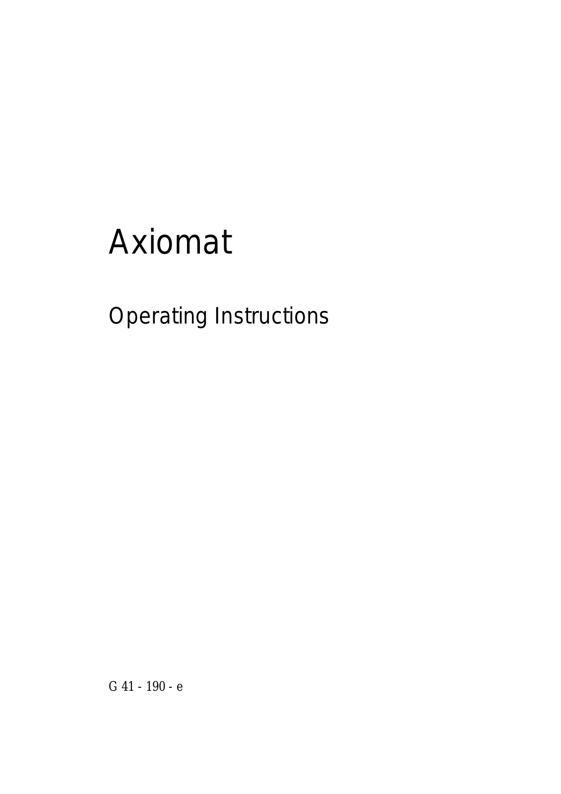 Zeiss Axiomat User Manual