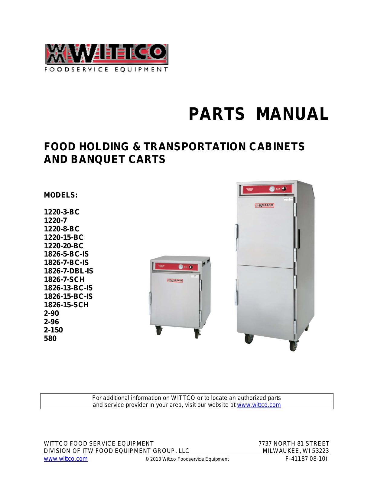 Wittco 1220-15-BC Parts List