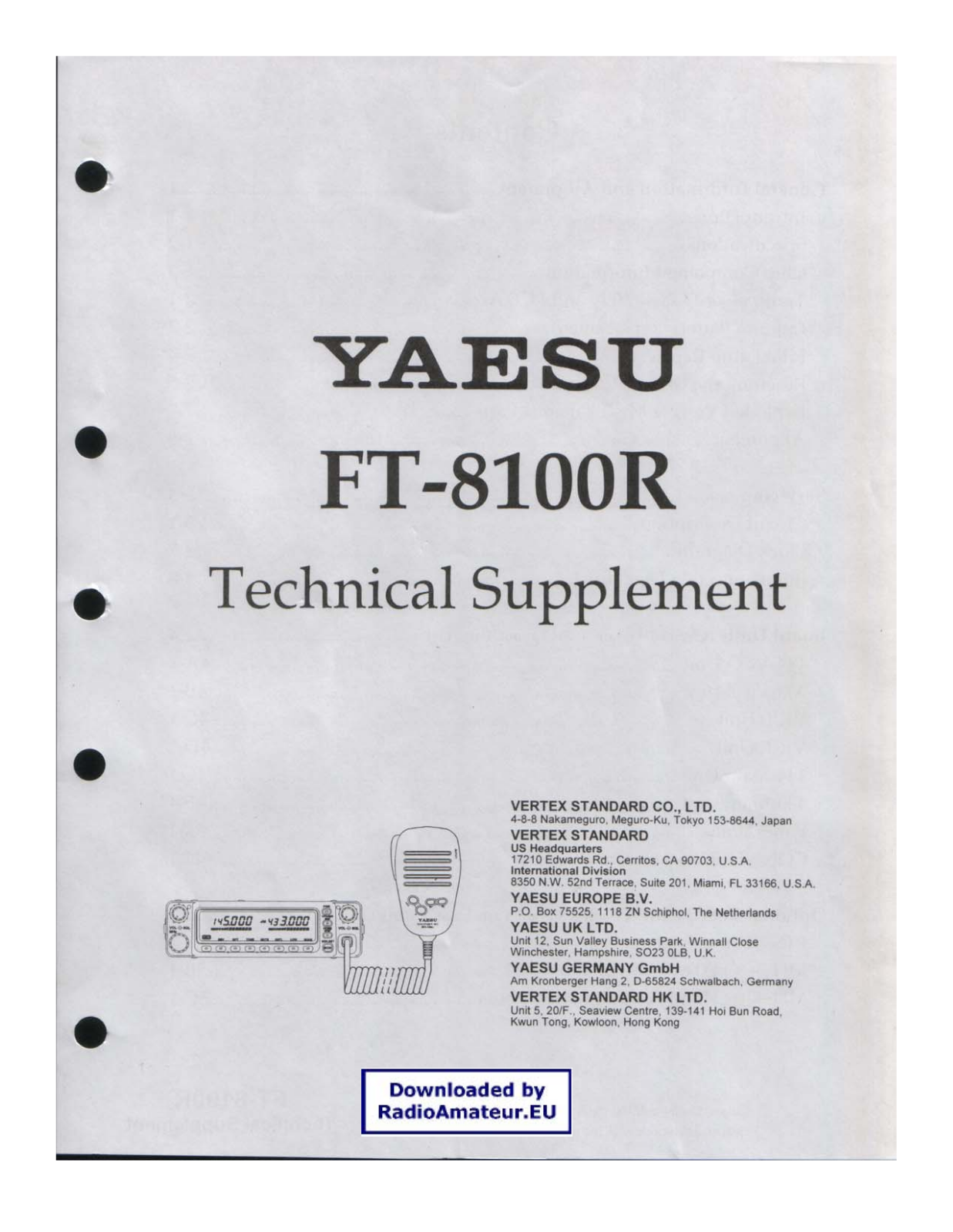 Yaesu FT8100 User Manual