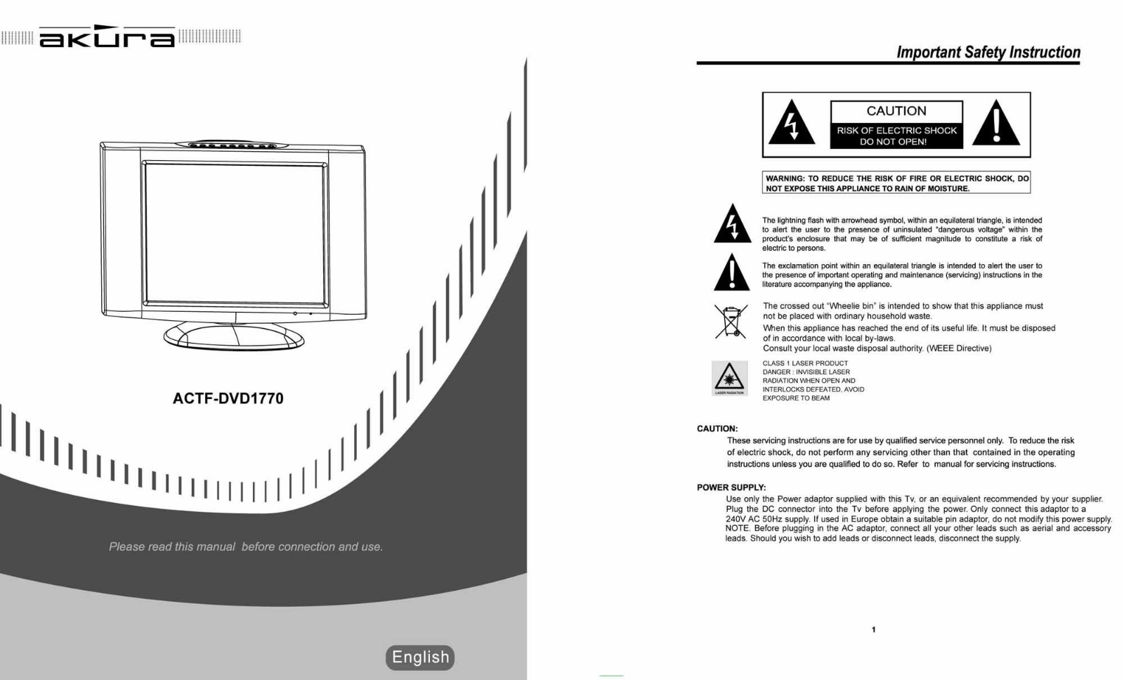 Akura ACTFDVD1770 User's Manual