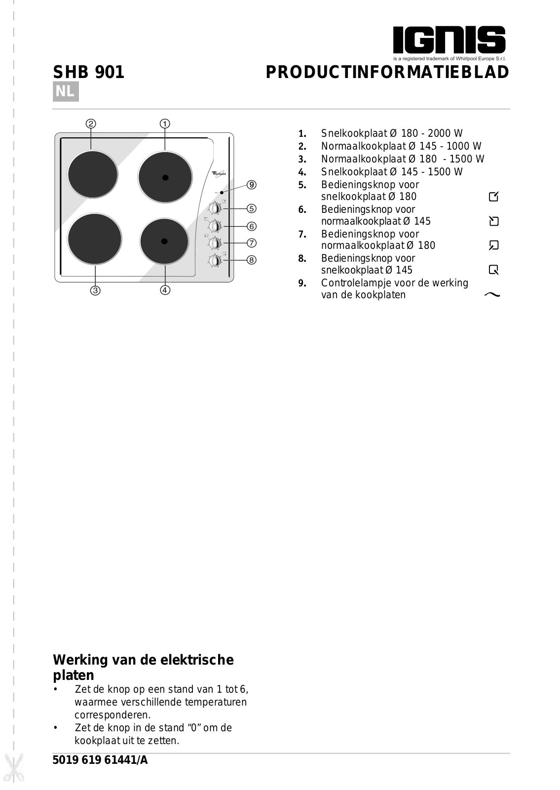 Whirlpool SHB 901 W INSTRUCTION FOR USE