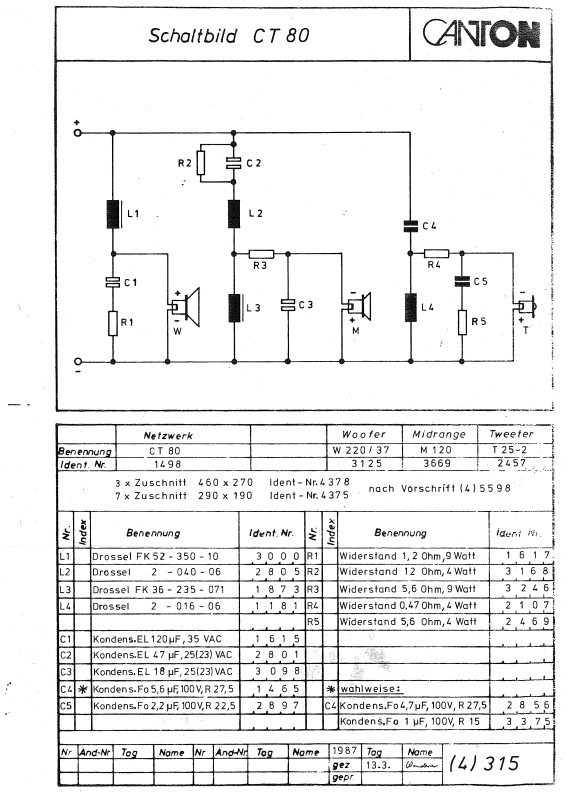 Canton CT 80 Cirquit Diagram