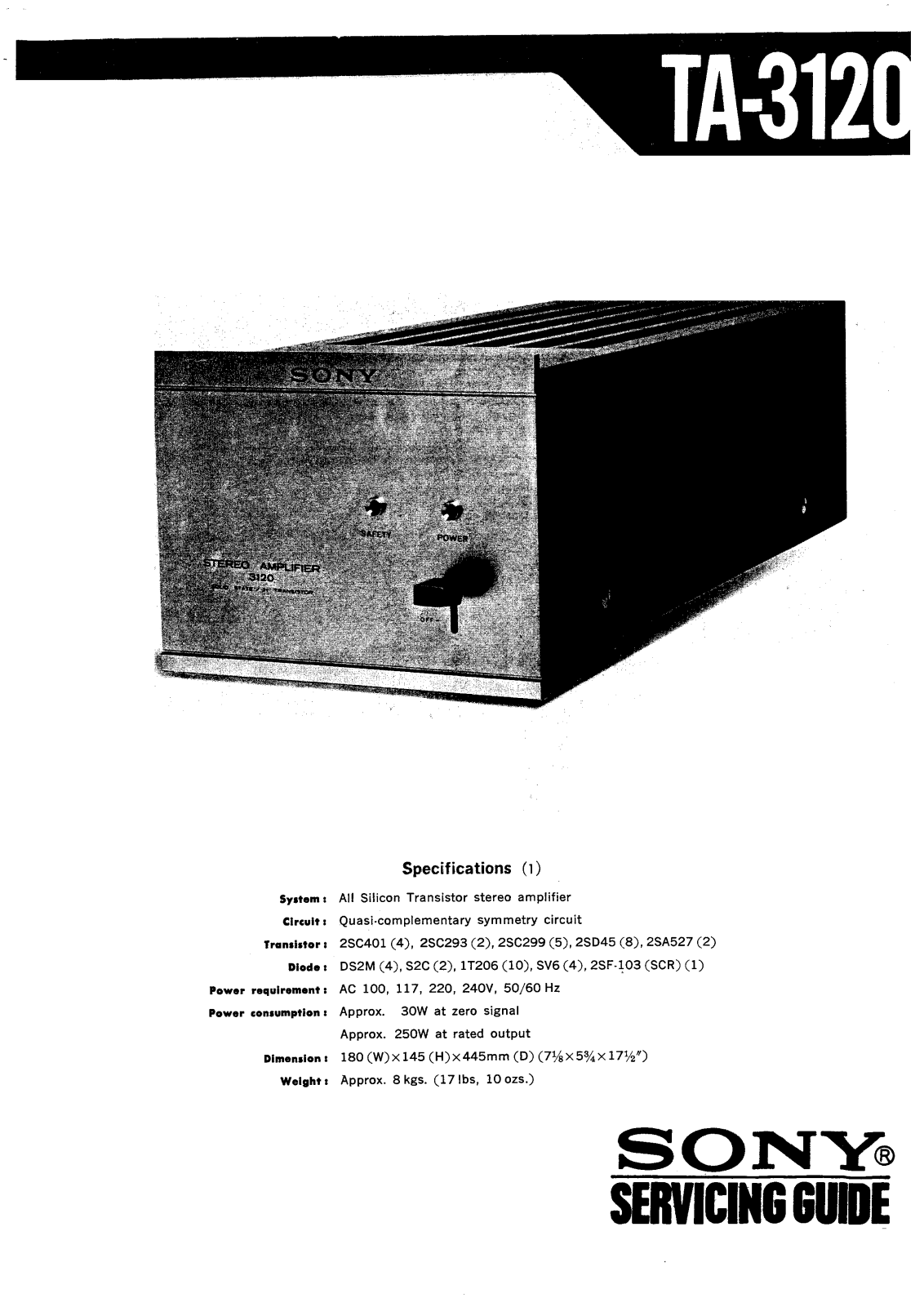 Sony TA-3120 Service manual