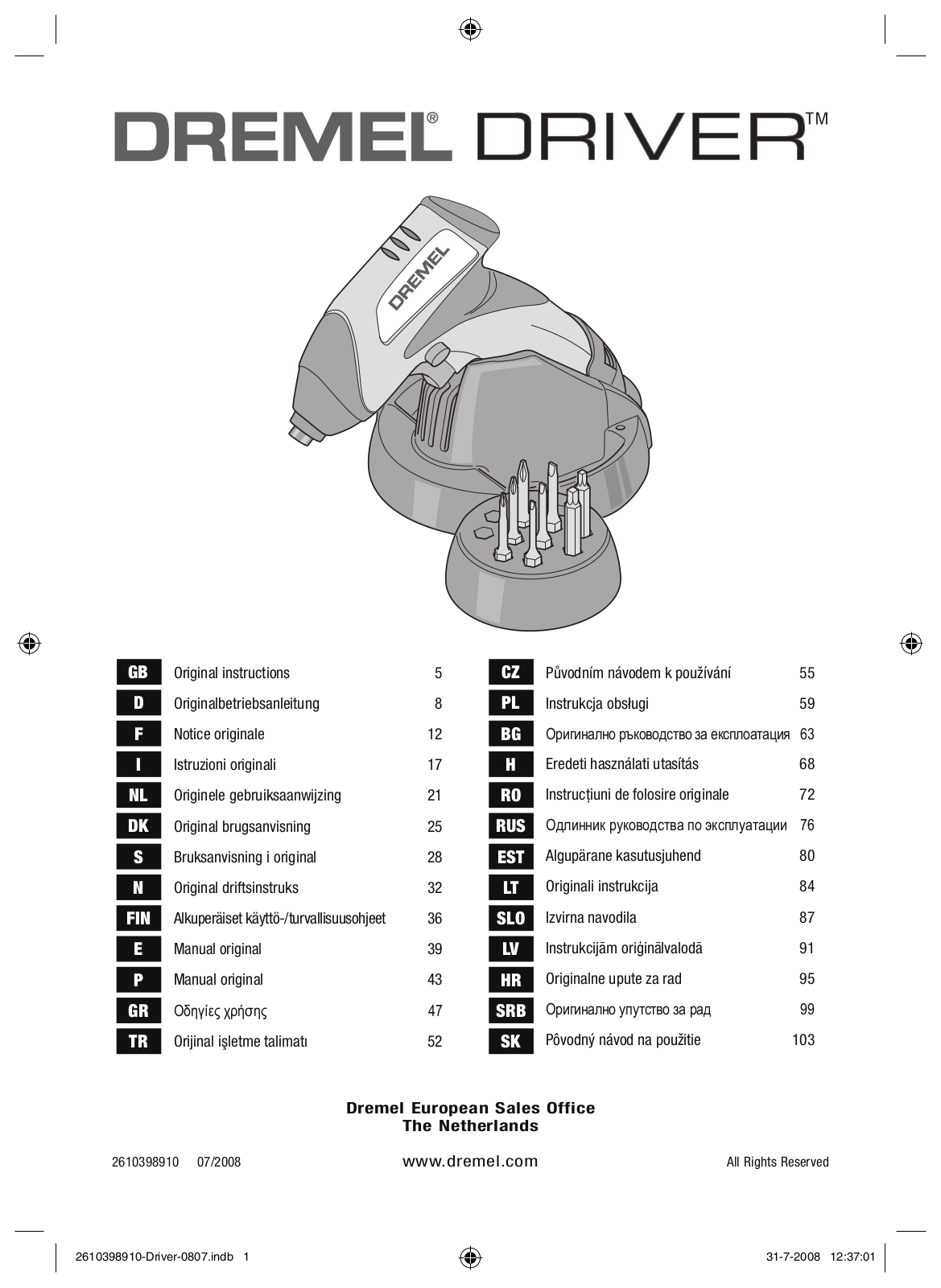 Dremel Driver User Manual