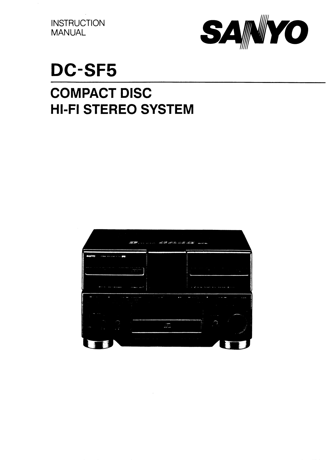 Sanyo DC-SF5 Instruction Manual