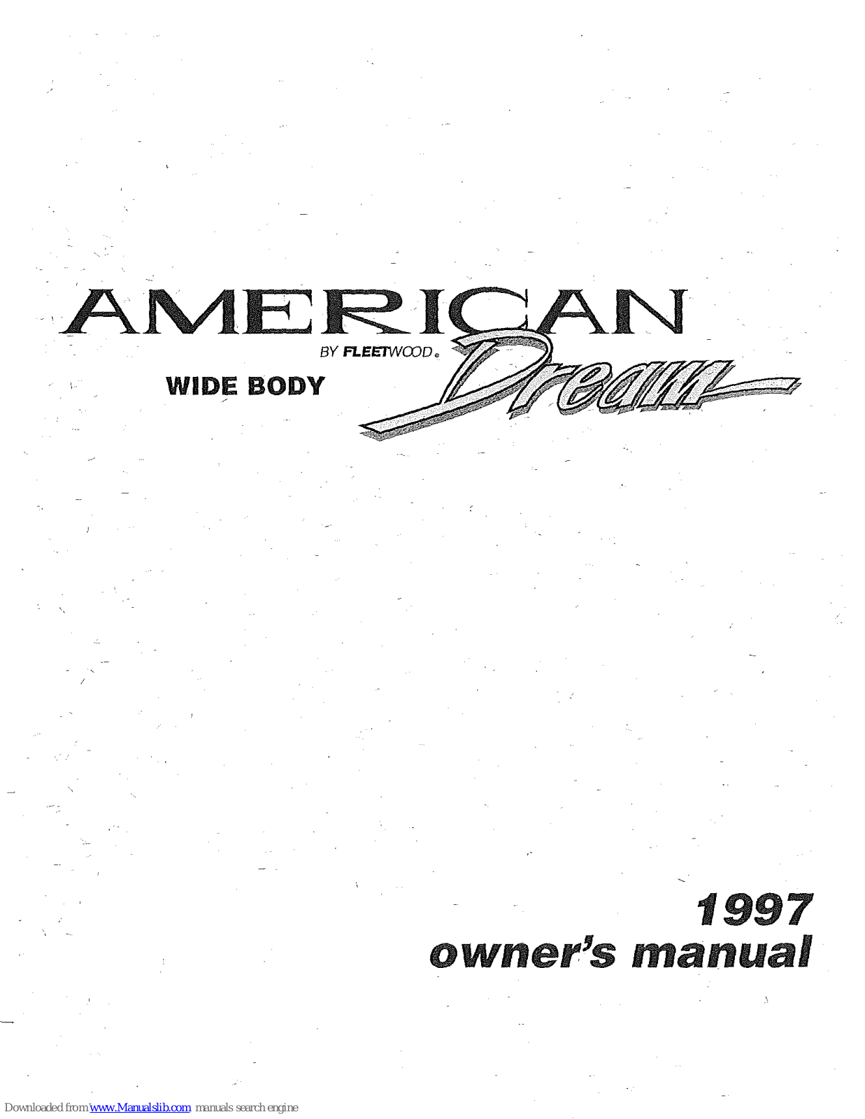 Fleetwood American Dream 1997 Owner's Manual