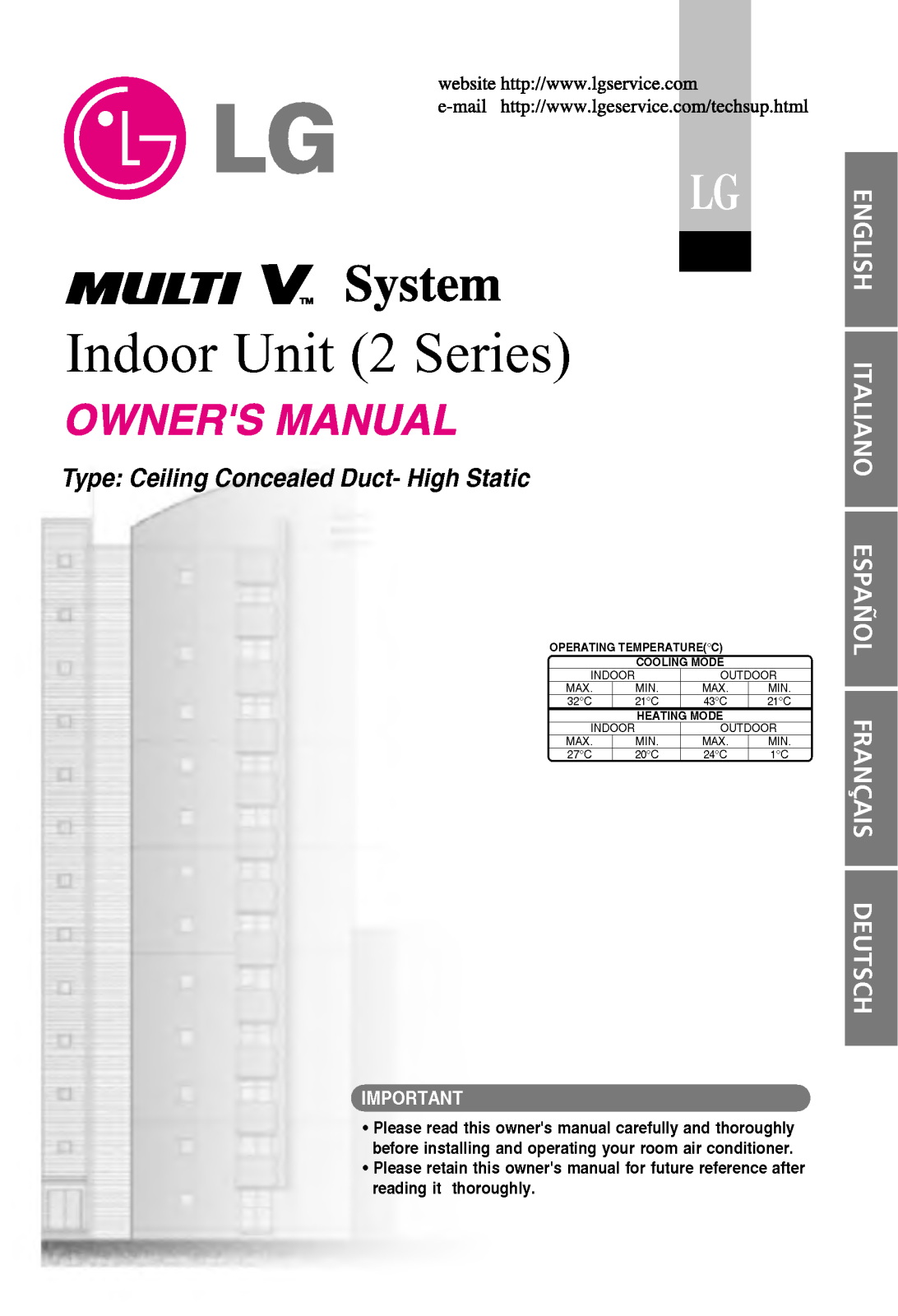 LG ARNU36GBGA2 User Manual